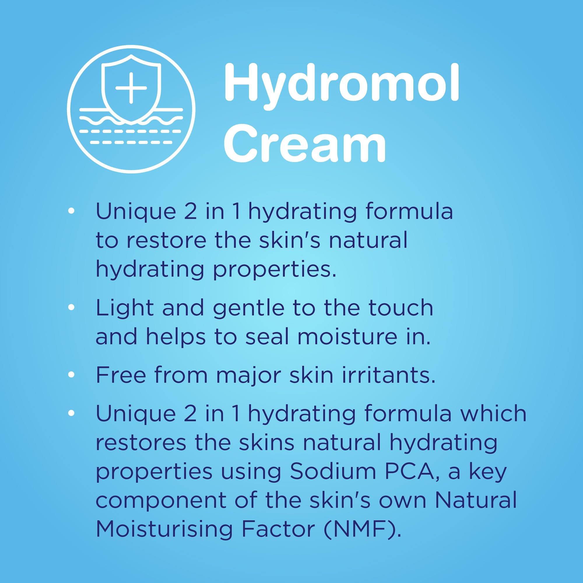 Hydromol Cream, For the Management of Dry and Itchy Skin, Eczema and Psoriasis, Eczema Cream suitable for all ages, Moisturising Cream, Suitable for sensitive skin, non-steroidal, SLS Free, 100 g