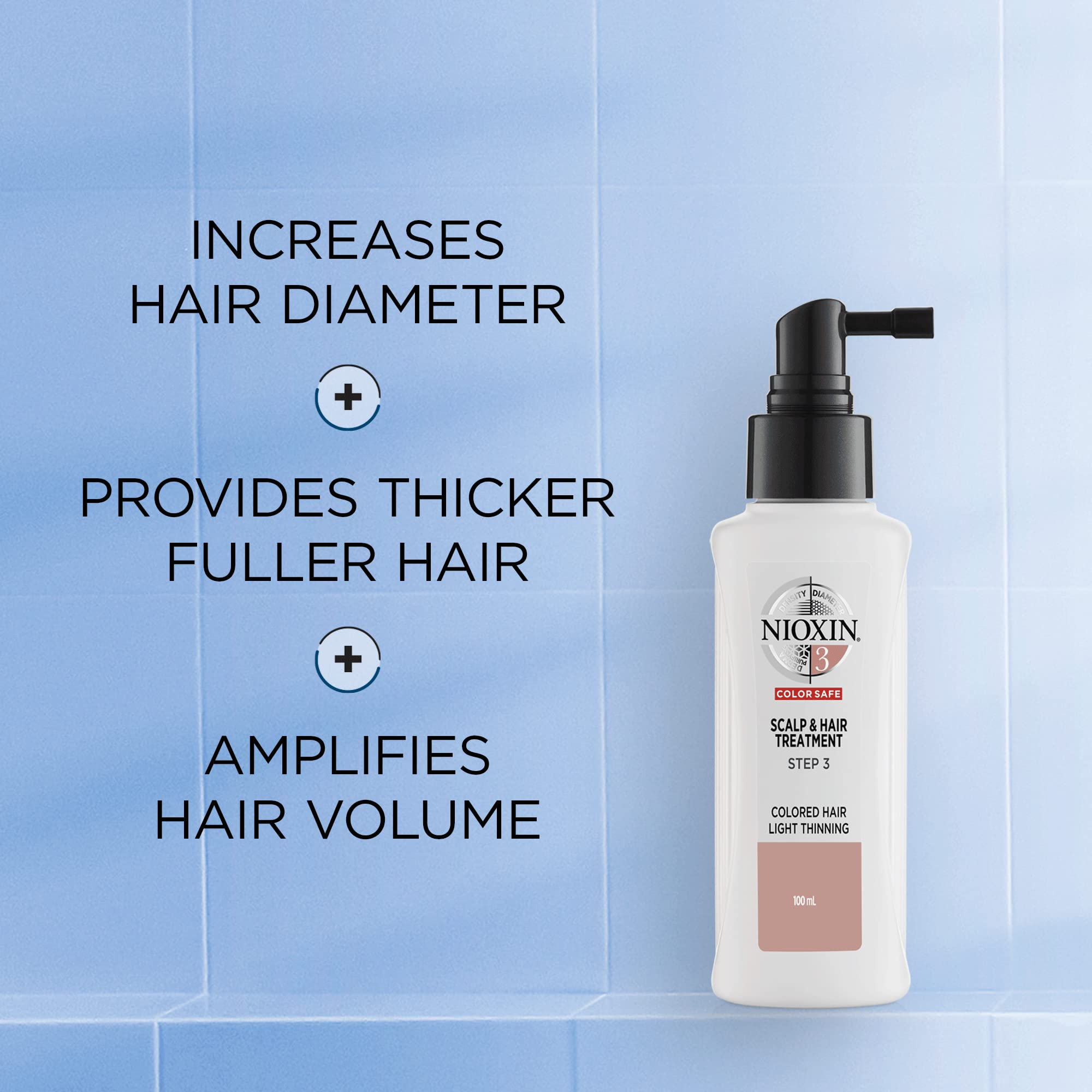 Nioxin 3-Part System | System 3 | Coloured Hair with Light Thinning Hair Treatment | Scalp Therapy | Hair Thickening Treatment | Scalp & Hair Treatment | 100 ml