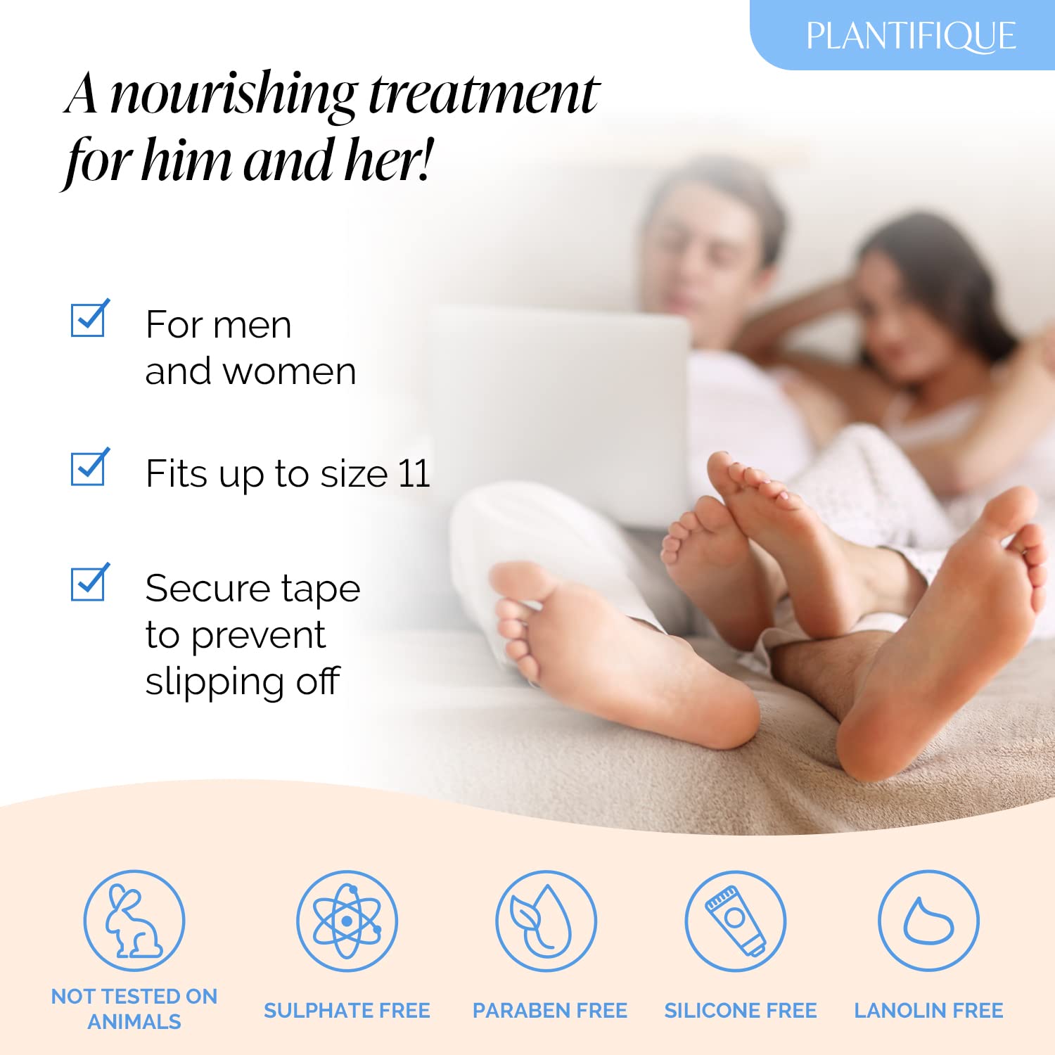 Plantifique Hydrating Foot Mask Socks – 4 Pairs with Shea Butter for Soft Heels, Deep Moisturizing & Repairing Dry, Rough Skin – Korean Skincare & Foot Care Gift