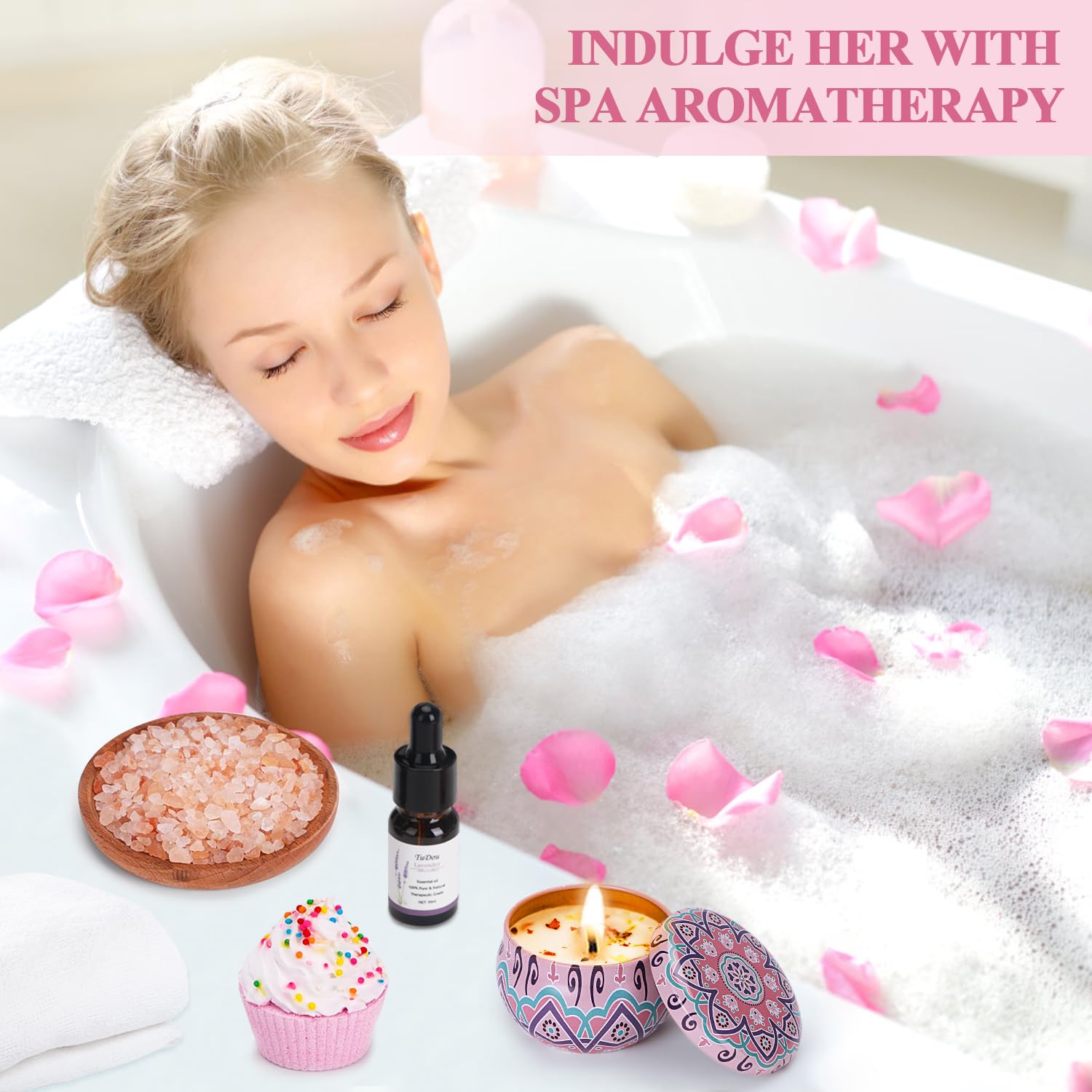 Birthday Pamper Gifts for Women, Happy Birthday Hampers Gift Box for Her, Female Relaxation Self Care Package Birthday Presents for Women Best Friends, Mum, Sister, Auntie, Birthday Basket Gift Ideas
