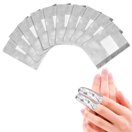 xQzit 500 Pcs Nail Foil Wrap with Pre Attached Lint Free Cotton Pad to Remove the Gel Nail Polish Easily and Effectively at Home, Silver