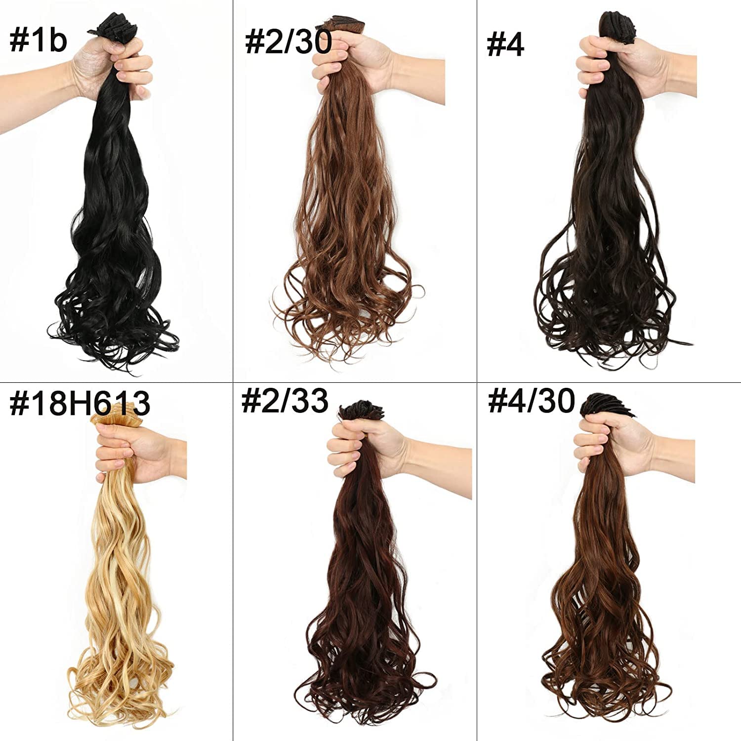 22 Inch Long Straight Clip in Hair Extensions 180 Grams 12PCS Clip in Synthetic Fiber Hair Extensions Natural Black Full Head Double Weft Hairpieces for Women