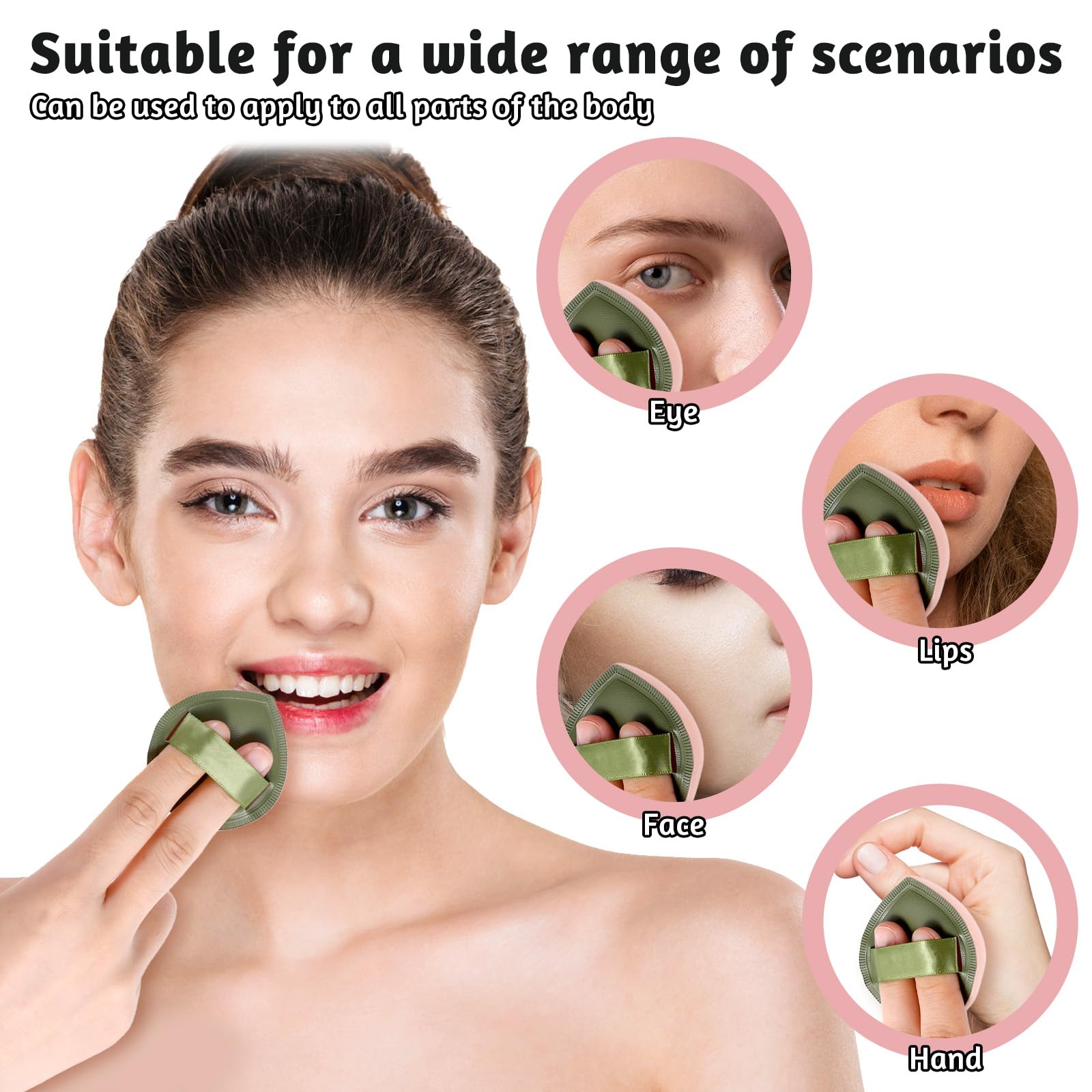 ZEYIYER 5 PCS Foundation Sponge, Powder Puff, Korean Makeup Sponge, Cushion Puff for Foundation and Powder, Fluffy Teardrop Latex Foundation Applicator for Liquid Cream Powder