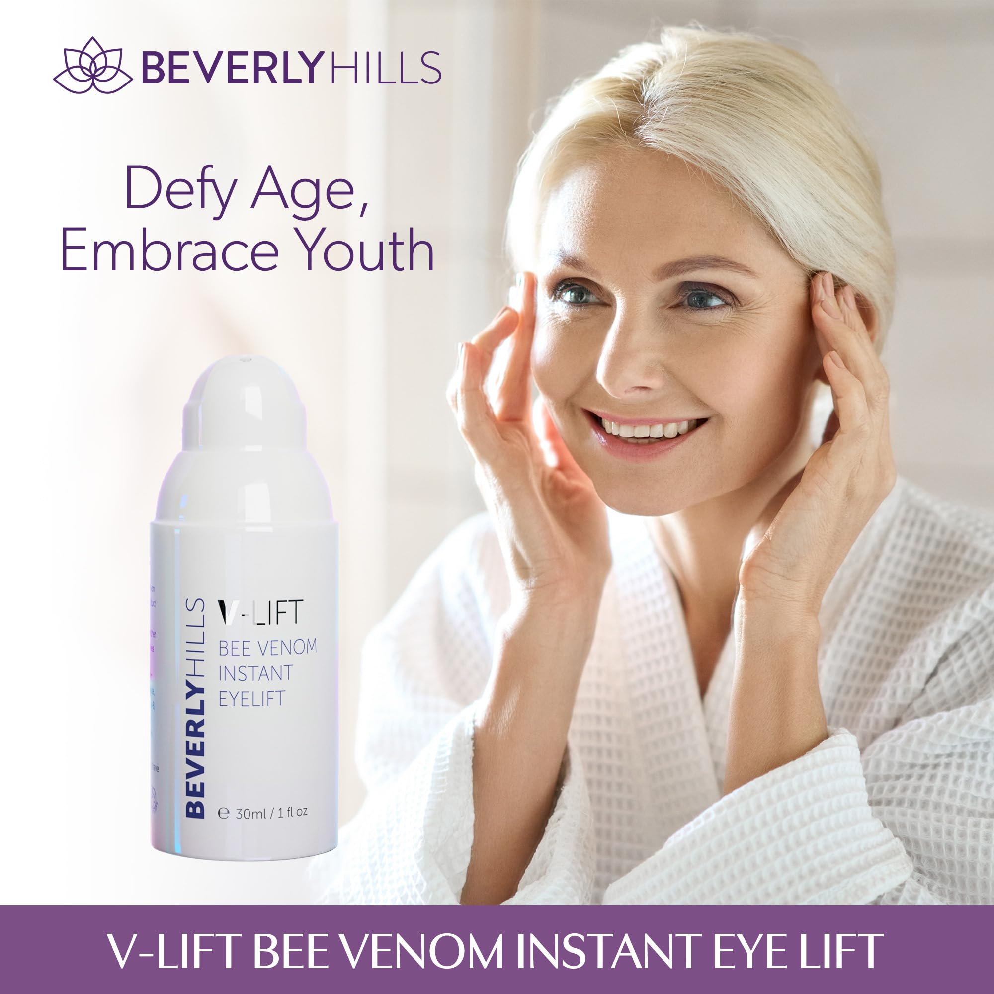 BEVERLY HILLS V-Lift Instant Eye Lift and Tuck Bee Venom Serum for Treating Puffy Eyes, Dark Circles, and Wrinkles