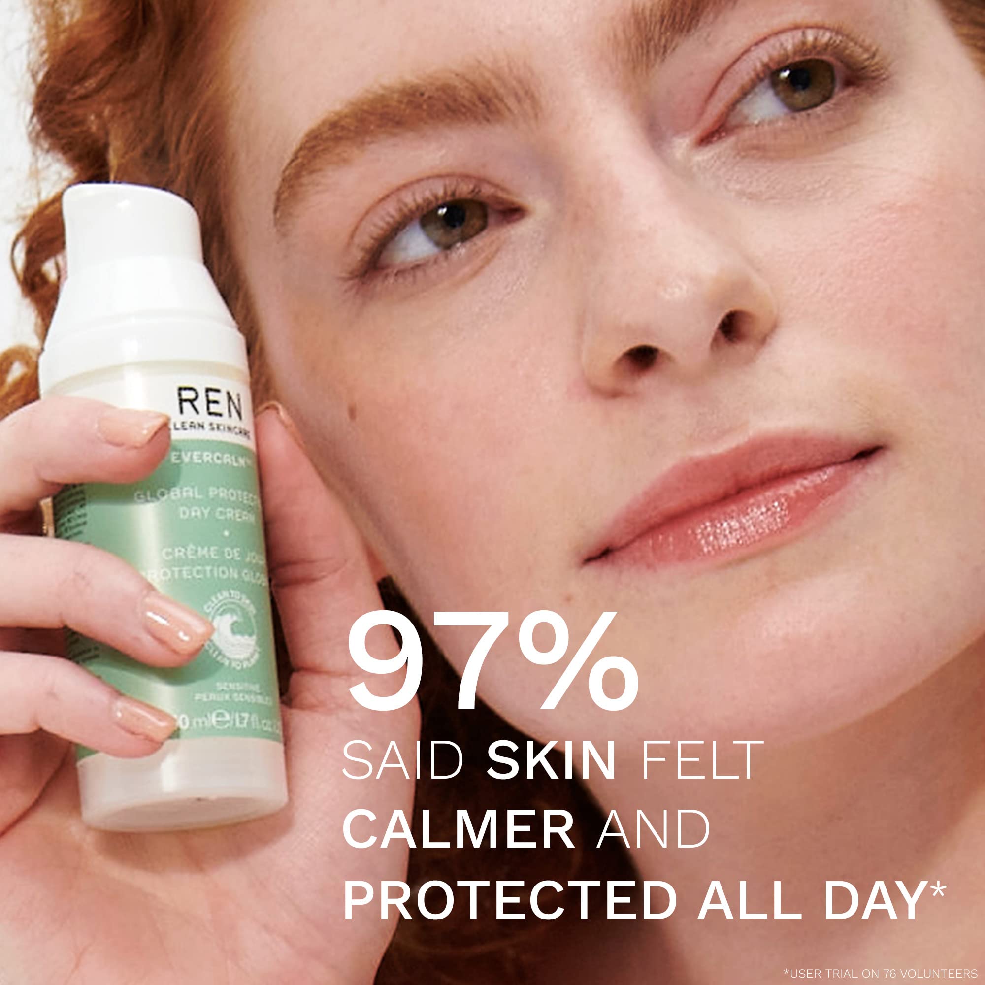 REN Clean Skincare Evercalm Global Protection Day Cream Daytime Face Moisturizer to Nourish Skin & Relieve Dryness 1.7 Fl Oz