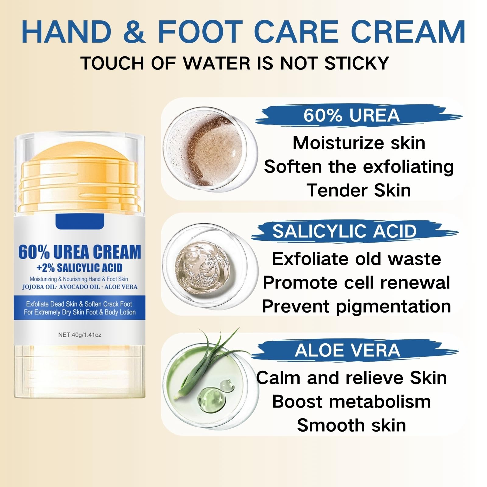 Urea Cream 60 Percent for Feet - Urea Foot Cream - Foot Cream for Cracked Heels and Dry Skin - Cracked Heel Repair Cream - Skin Care Hands & Feet - Foot Moisturiser (60% Urea Foot Creams)