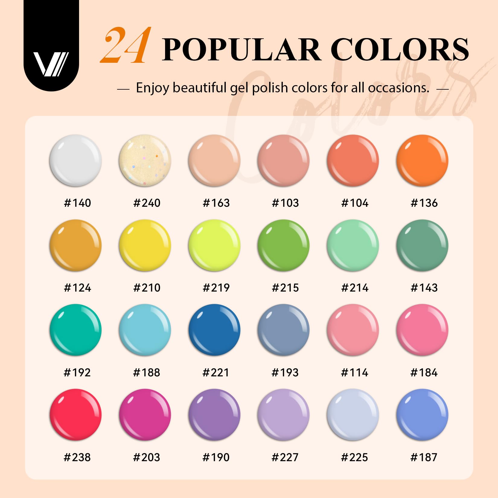 VANREESA Gel Nail Polish Set with Lamp Starter Kit 24 Colours Gel Nail Kit Nude Pink Green Spring Summer Colours Gels Polish Set with Manicure Tools for Beginners DIY at Home Gifts for Women