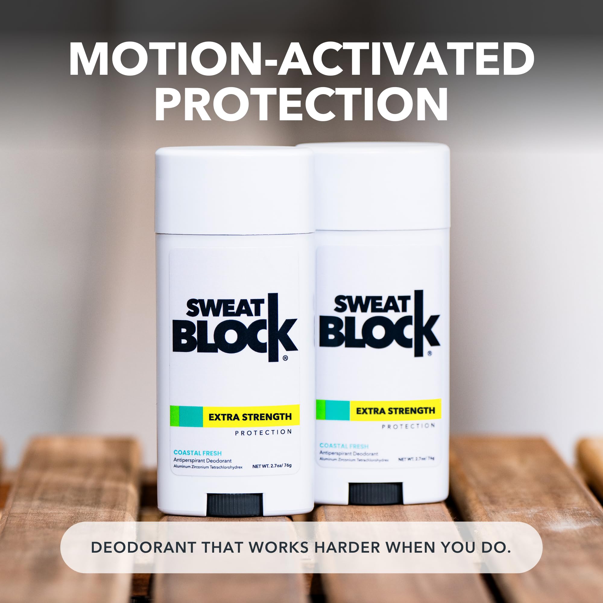 SweatBlock Deodorant Antiperspirant for Women & Men - 24-Hour High Degree Sweat & Odor Protection - Non-Irritating Smooth Glide - Coastal Fresh Scent (2 Pack)
