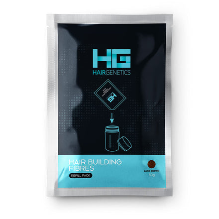 Hair Genetics Hair Fibres Dark Brown 50g Refill Pack for Hair Loss and Thinning Hair