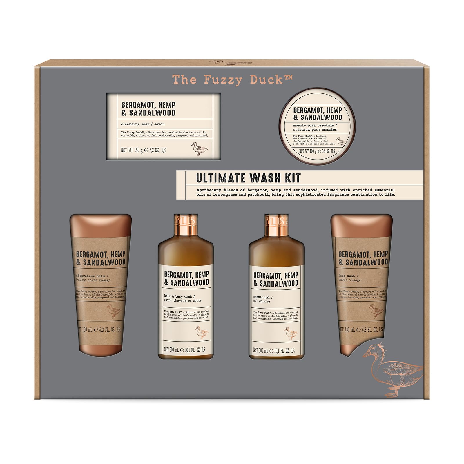 Baylis & Harding Bergamot, Hemp & Sandalwood Ultimate Wash Kit Gift Set - Vegan Friendly (Pack of 1)