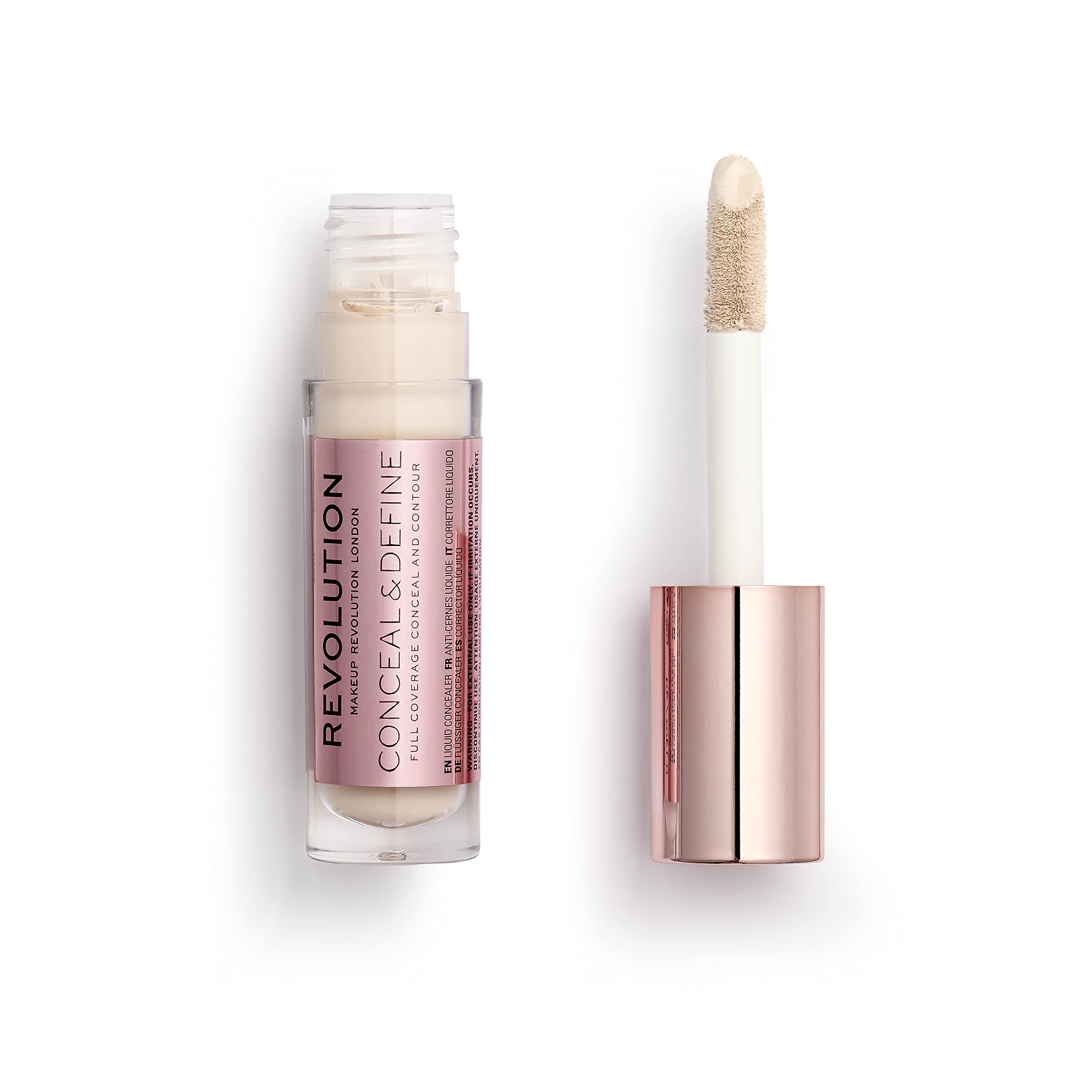 Revolution Beauty, Conceal & Define Concealer, Full Coverage & Lightweight, Long-Lasting Matte Finish, Vegan & Cruelty Free, C2 Fair to Light Skin Tones, 0.14 Oz.