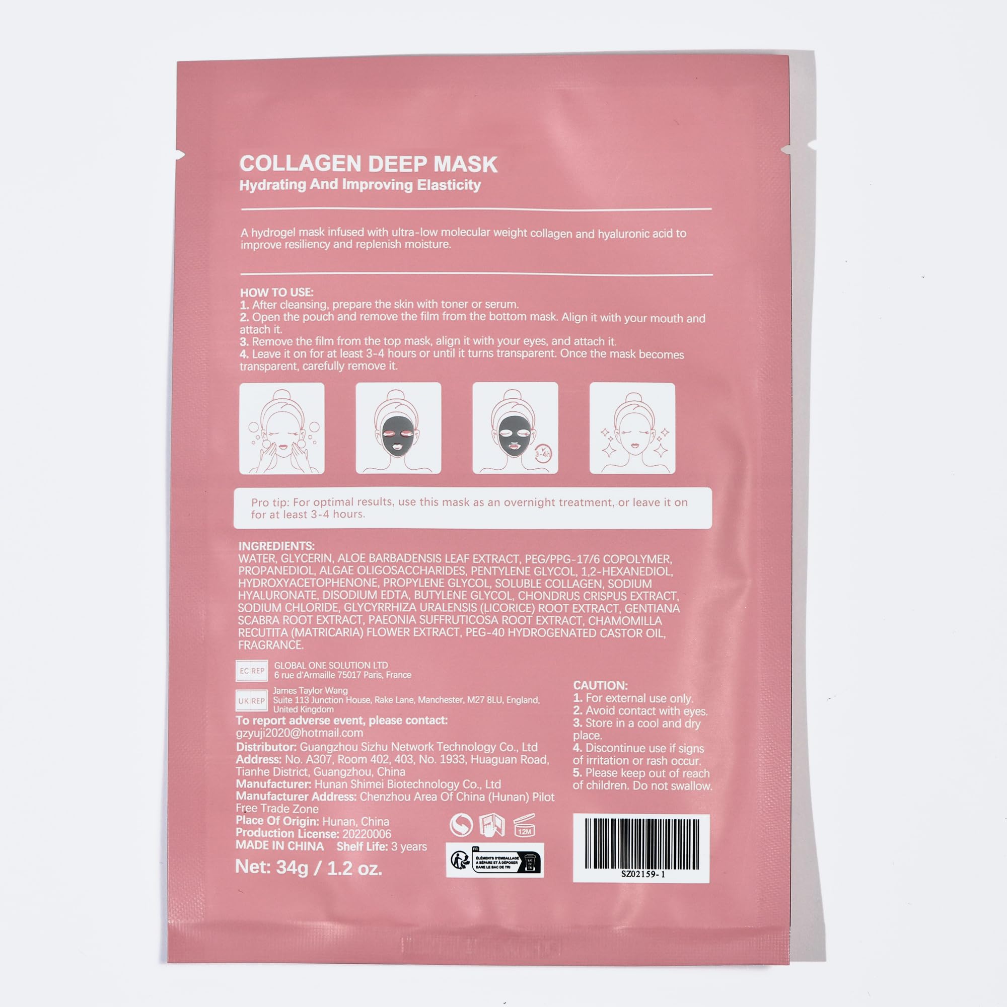 Bio Deep Collagen Mask, 6 PCS Overnight Face Mask for Glass Glow Skin, Bio Hydrating Overnight Masks, Korean Skincare Jelly Gel Sheet mask Set, Anti Wrinkle Lifting mask Glow & Rejuvenating Elasticity