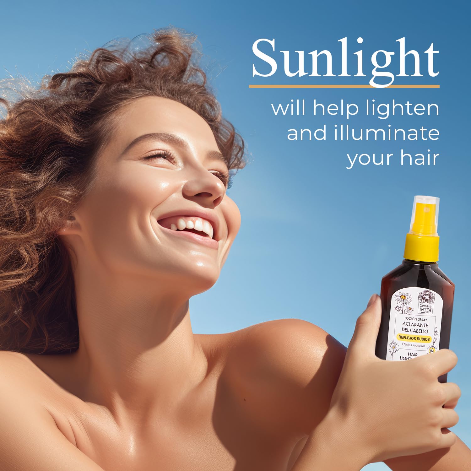 Camomile Intea Natural Blonde Highlights Hair Lightening Spray 100 ml - Go Blonder Without Hair Dye - Hair Lightener Suitable for Brunettes or Blondes