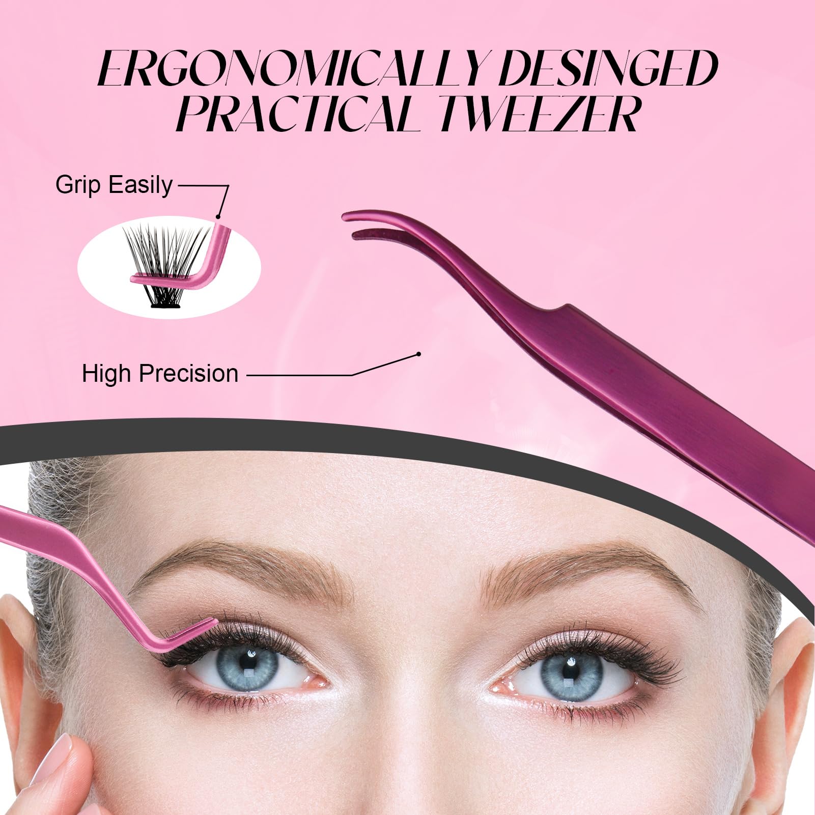 FADLASH Individual Eyelashes 200Pcs Cluster Lashes 8-16mm Mix Eyelash Extension Kit 0.07 D Curl DIY Lash Extensions Soft Lashes Individual Cluster Wispy Lash Clusters with Bond and Seal and Tweezers