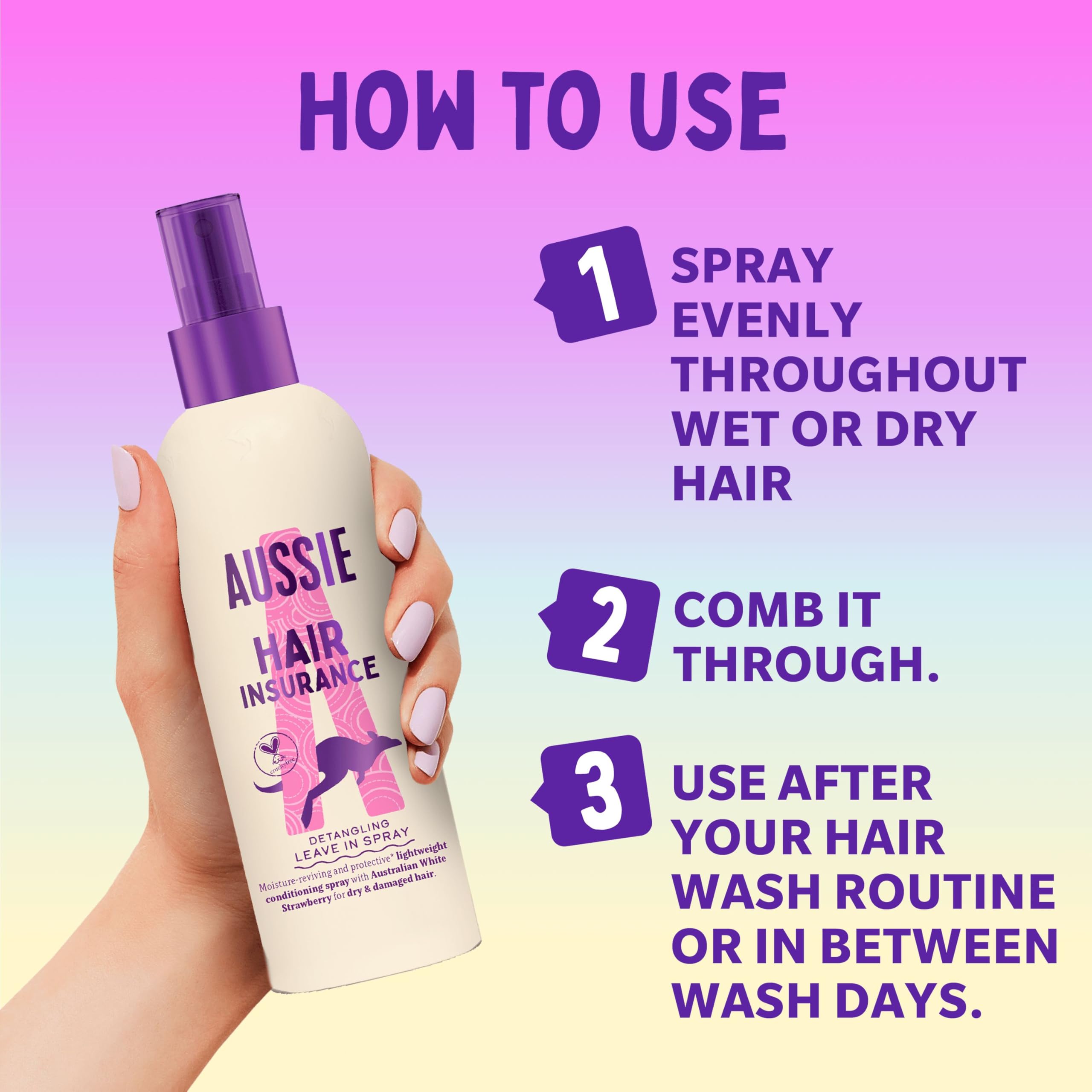 Aussie Miracle Hair Insurance Conditioner Detangler Spray, 6 x 250ml