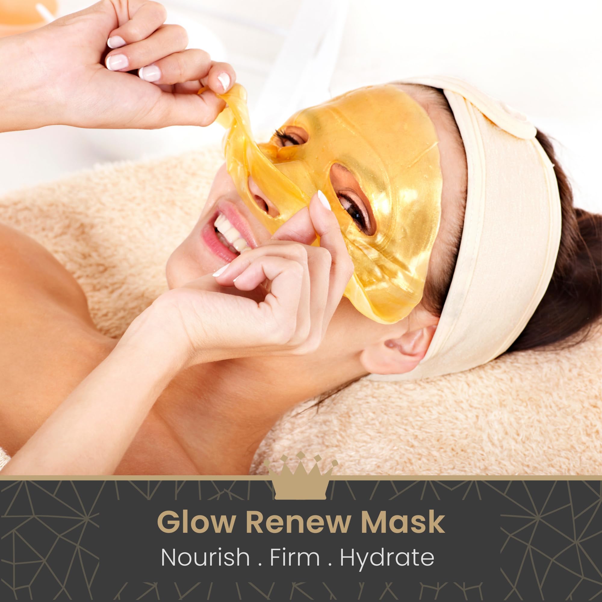 Revitale 24K Gold Face Mask (10 Pack) - Hydrating & Nourishing Sheet with Collagen and Natural Extracts for Radiant, Moisturised Skin