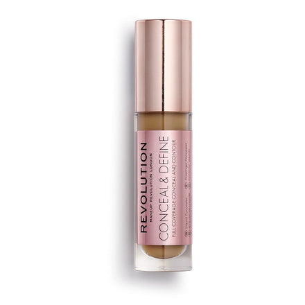Revolution, Conceal & Define Concealer, Full Coverage & Lightweight, Long-Lasting Matte Finish, Vegan & Cruelty Free, C13 Dark to Deep Skin Tones, 0.14 oz