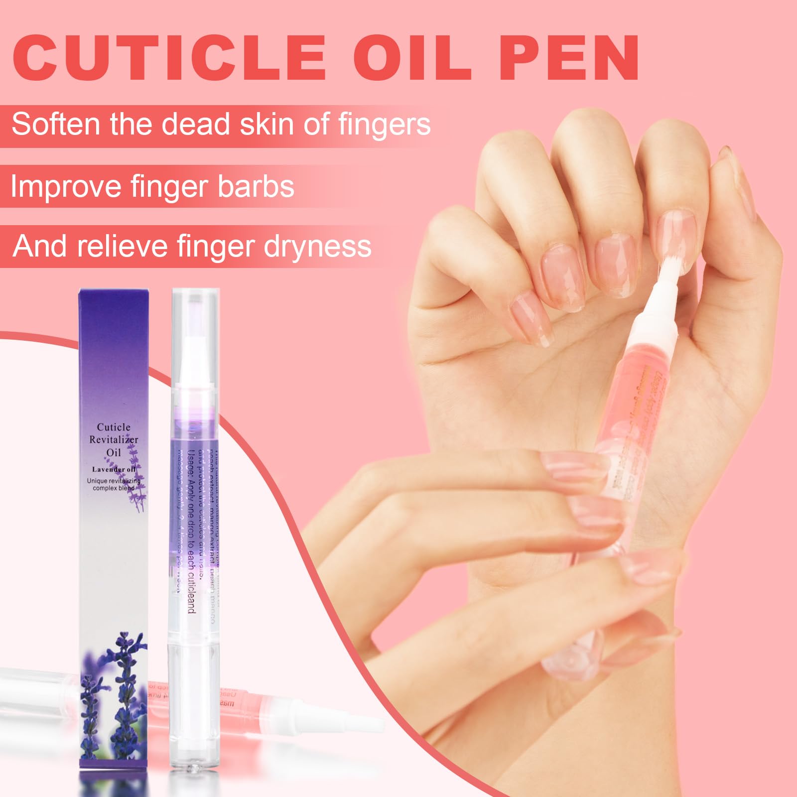 Meschett 3PCS Nail Cuticle Oil Pens with Nail File, Cuticle Oil for Nails from Natural, Nail Oil Cuticle for Cracked and Dry Nail(Lavender & Watermelon & Osmanthus flowers Flavor)