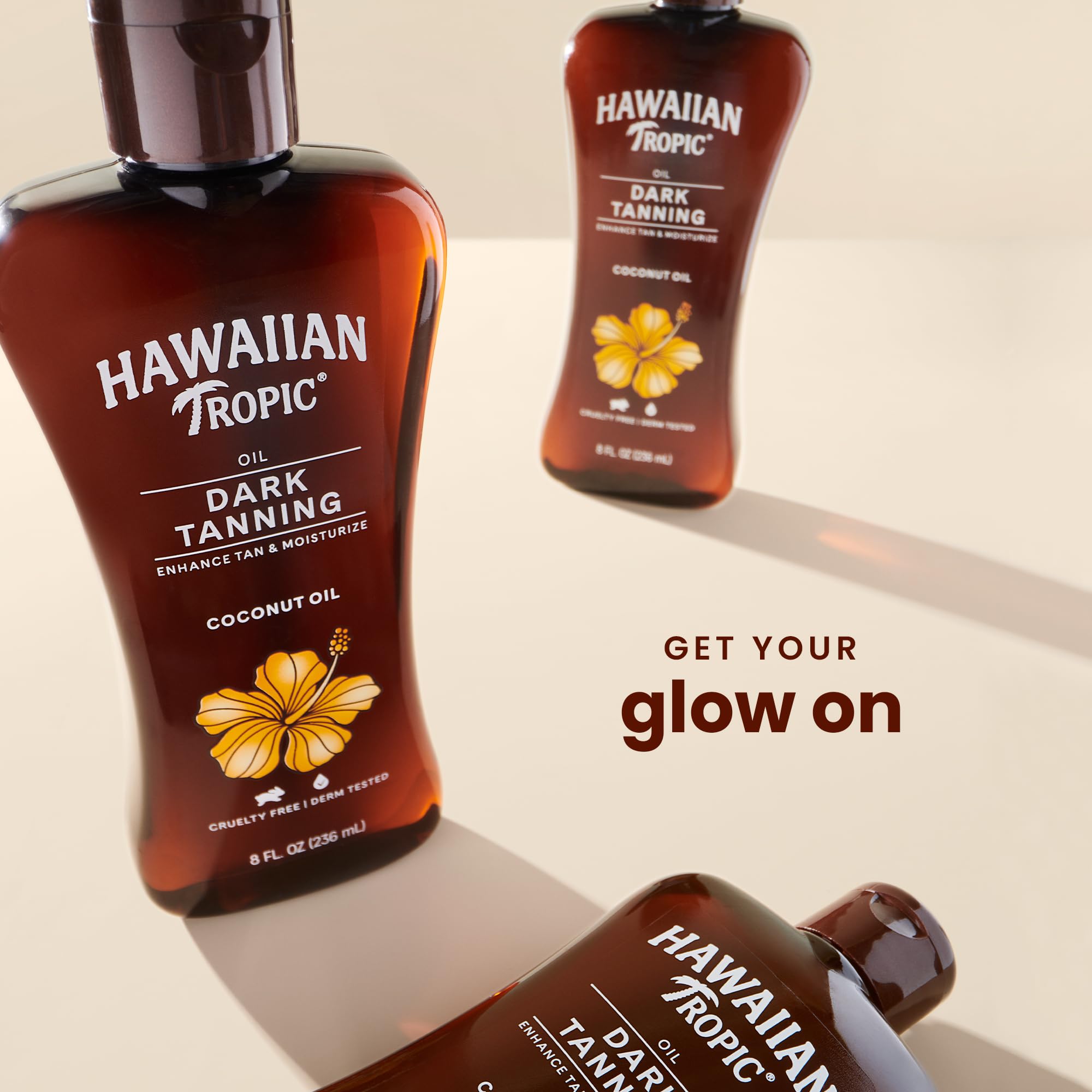 Hawaiian Tropic Dark Tanning Oil, 8oz | Moisturizing Body Oil, Tan Enhancer, Cocoa Butter Oil, Coconut Oil for Skin, Oxybenzone Free, 8oz