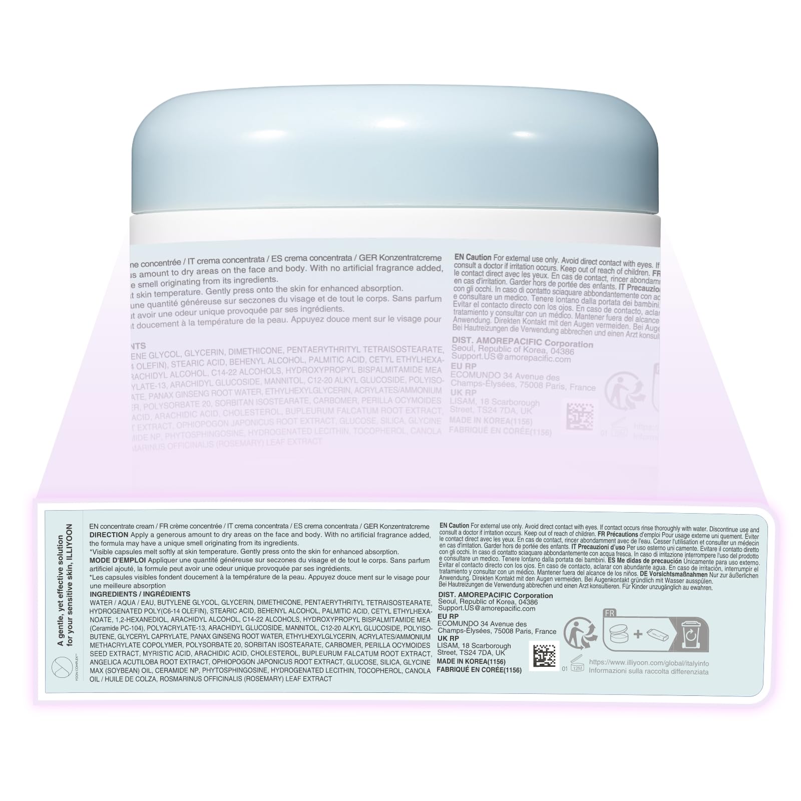 ILLIYOON Ceramide Ato Concentrate Cream (500ml, 16.9 Fl Oz) | Moisturizer for Dry&Sensitive Skin, 100hr Hydration, Restoring Skin Barrier | Gentle for Infants and Adults | Vegan | Fragrance Free