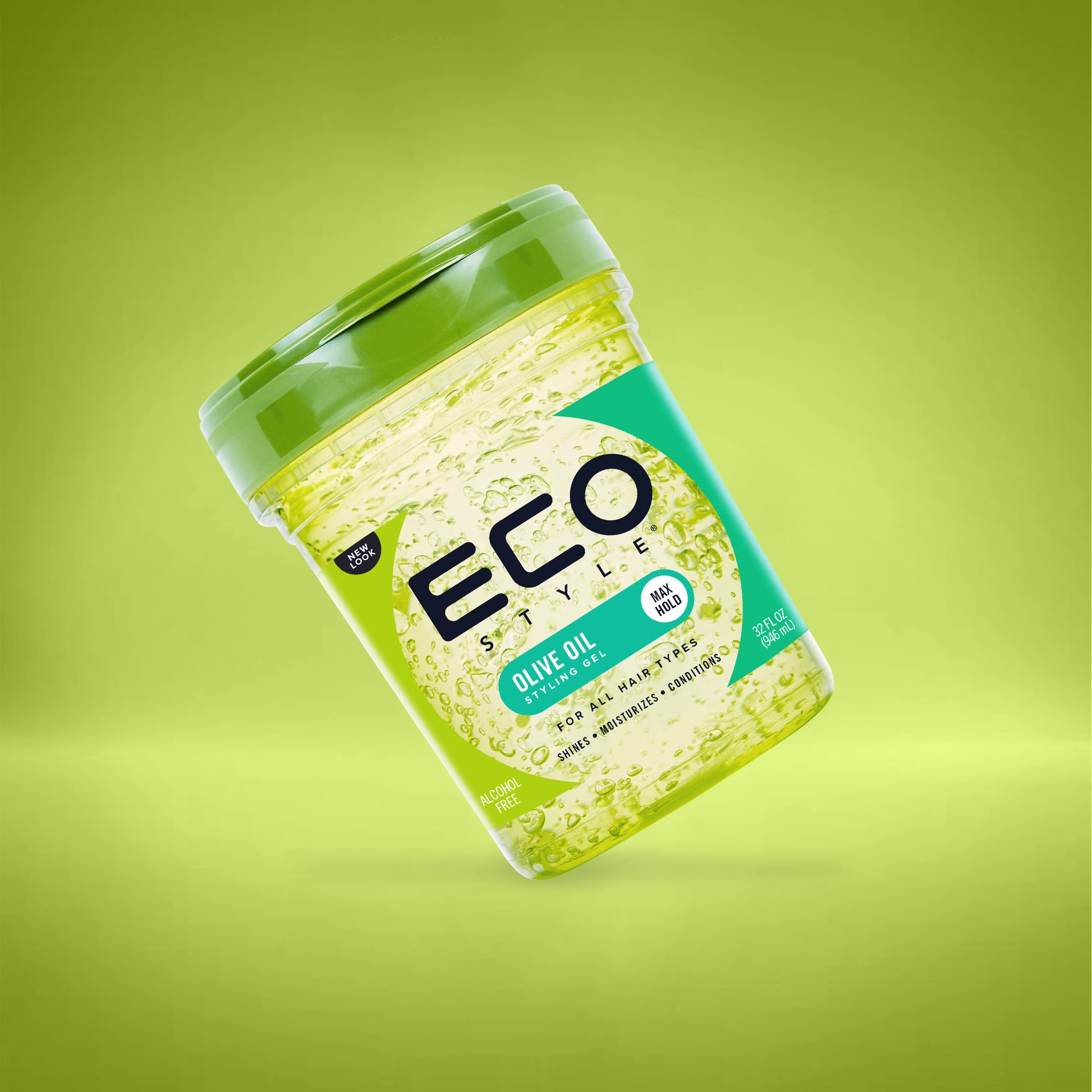 Ecoco Eco Style Gel Olive Oil - 100% Pure Olive Oil - Adds Shine And Tames Split Ends - Weightless Style - Nourishes And Repairs - Adds Moisture To The Scalp - Superior Hold - Healthy Shine - 32 Oz