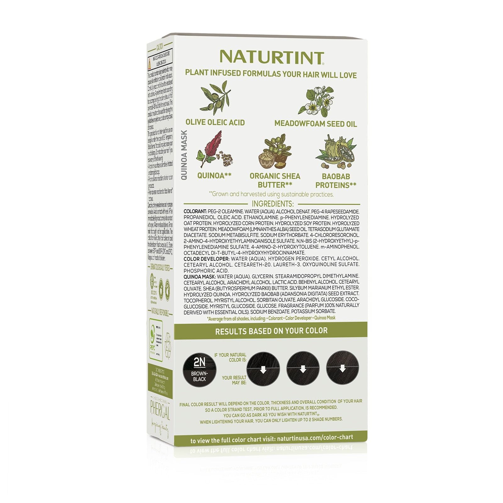 Naturtint 2N Brown Black Permanent Hair Color (Pack of 1), Ammonia Free, Vegan, Cruelty Free, up to 100% Gray Coverage, Long Lasting Results (Packaging may vary)