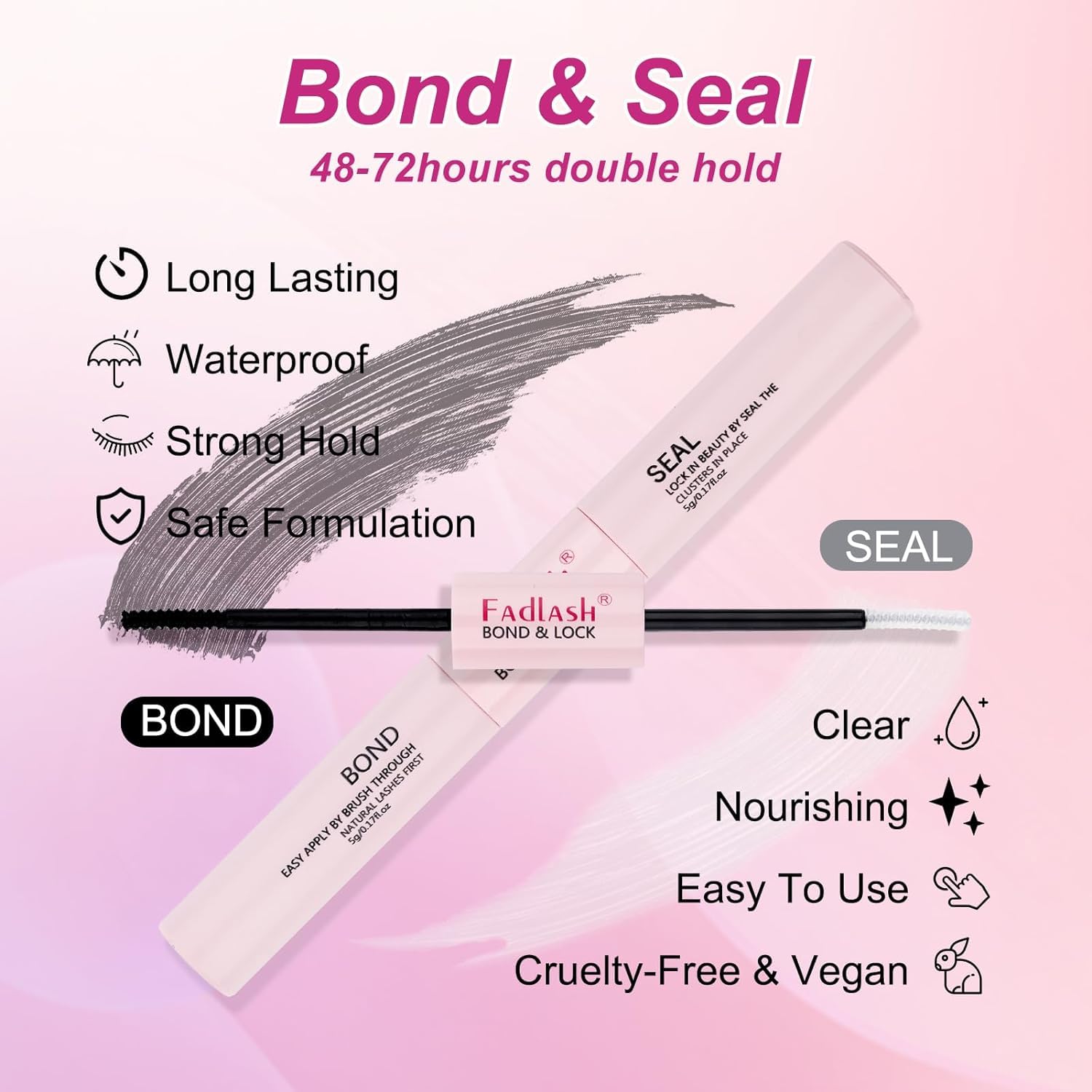 FADLASH DIY Lash Extension Kit Individual Lashes Clusters30P+40P D Curl 8-16mm Lash Bond and Seal, Clusters Lash Glue Remover and Eyelash Tweezers for Eyelash Extensions