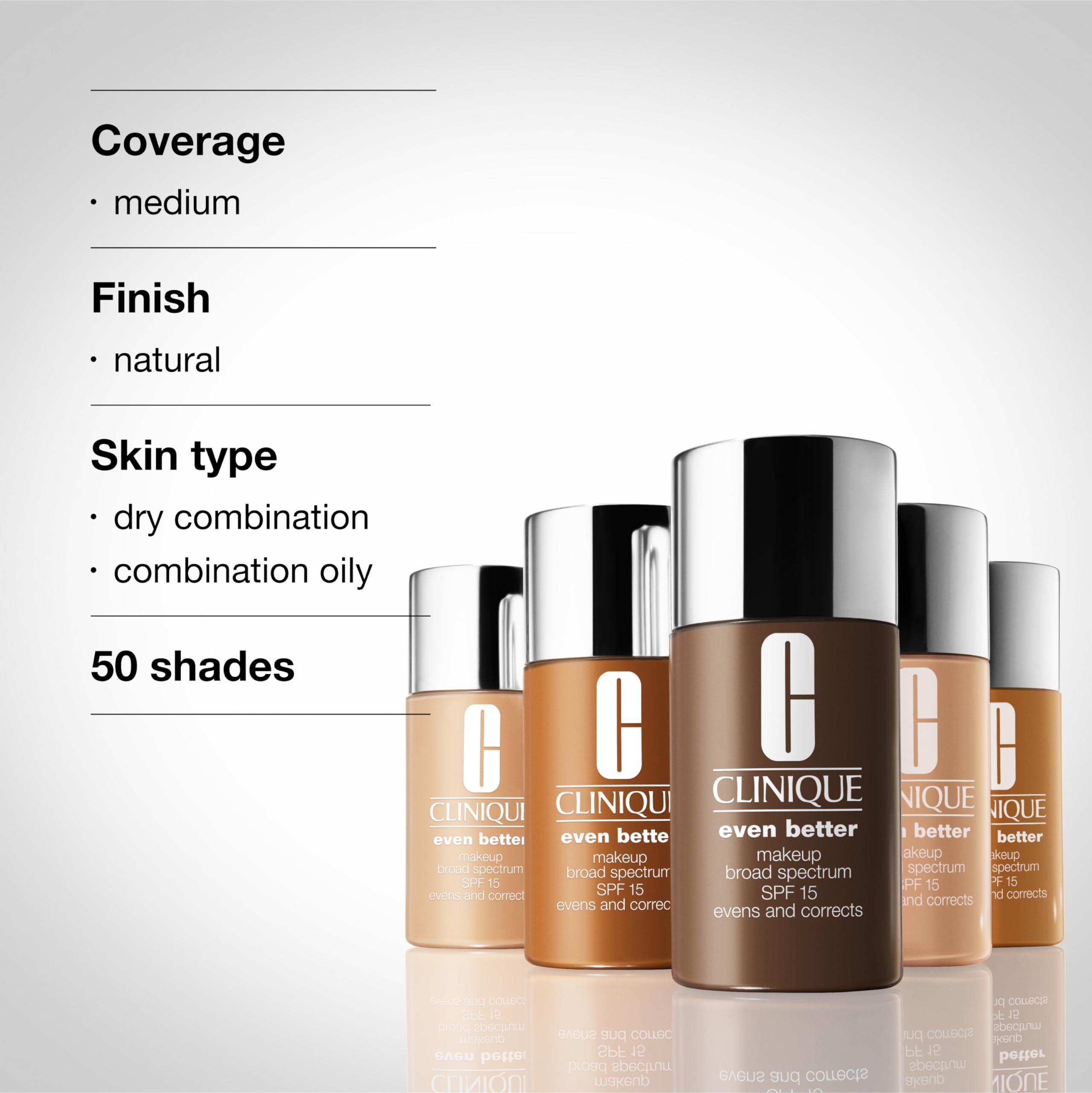 Clinique Even Better Makeup Medium Coverage Foundation Broad Spectrum SPF 15 | Evens Skin Tone + Reduces Dark Spots, Vanilla, 1 Fl Oz