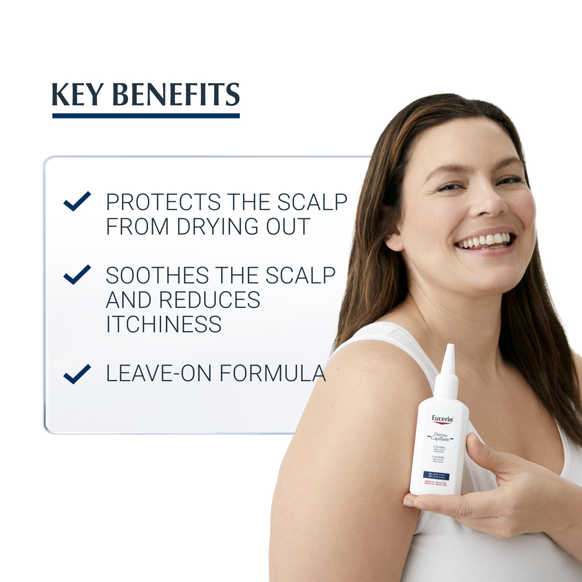 Eucerin DermoCapillaire Calming Urea Scalp Treatment 100ml, Intensive After Shower Leave-In Hair Serum, Psoriasis Scalp Treatment for Itchy, Flaky, Dry Scalp, Hydrating and Soothing Scalp Serum