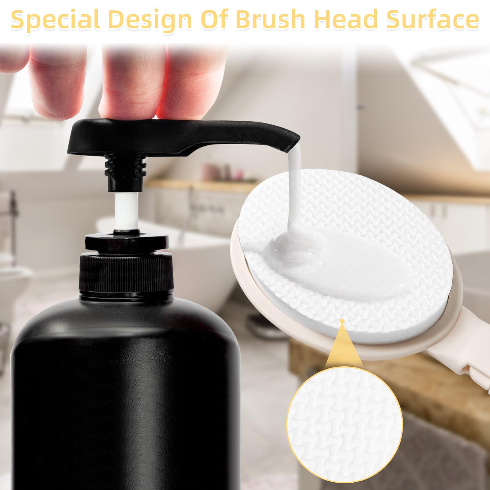 LFJ Long Handled Sponge, Dry Body Brush Bathing Accessories Back Cream Applicator