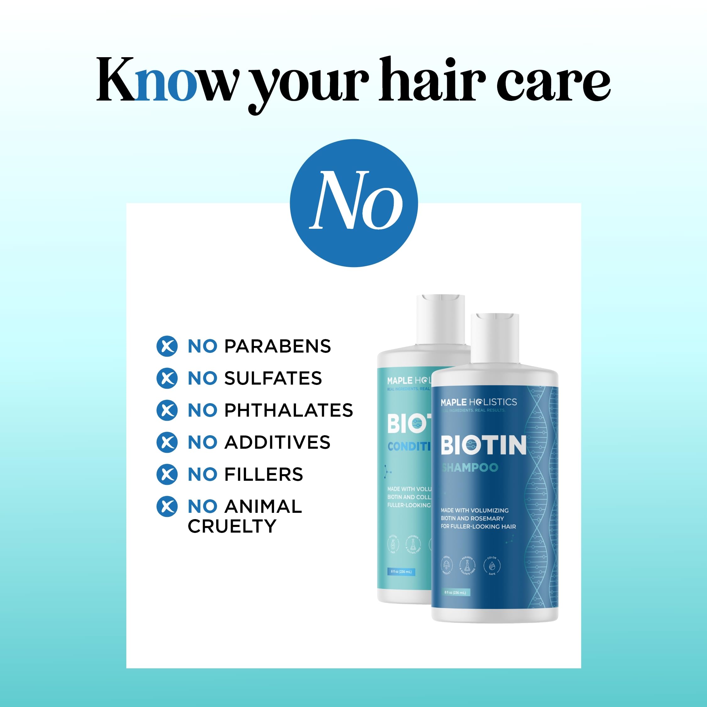 Rosemary & Biotin Shampoo and Conditioner Set - Paraben and Sulphate Free for Thinning Hair and Dry Scalp - Nourishing and Volumising With Essential Oils - 236mL