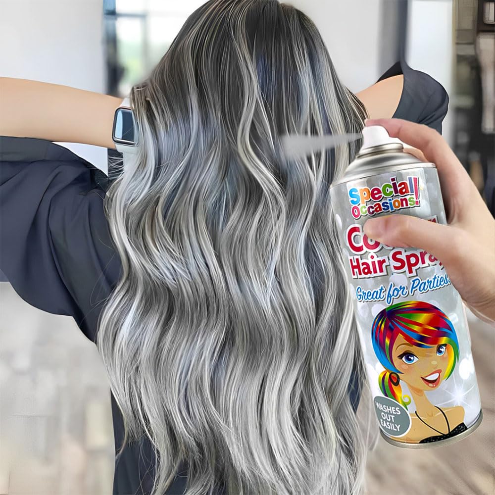 Zopper 6 x 200ml Hair Spray Multi Colour for Special Occasion Temporary Washable Fancy Dress Up Hairspray Can