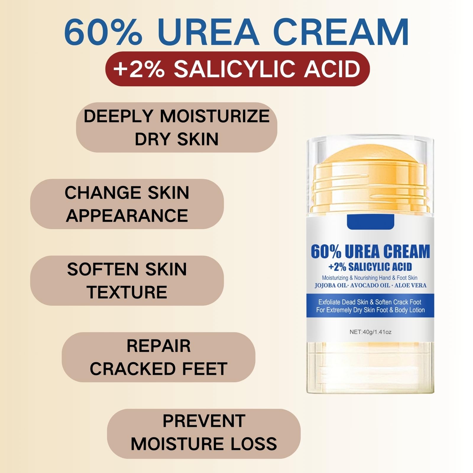 Urea Cream 60 Percent for Feet - Urea Foot Cream - Foot Cream for Cracked Heels and Dry Skin - Cracked Heel Repair Cream - Skin Care Hands & Feet - Foot Moisturiser (60% Urea Foot Creams)
