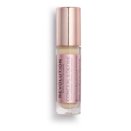 Revolution, Conceal & Define Concealer, Full Coverage & Lightweight, Long-Lasting Matte Finish, Vegan & Cruelty Free, C6 Fair or Light Skin Tones, 0.14 oz