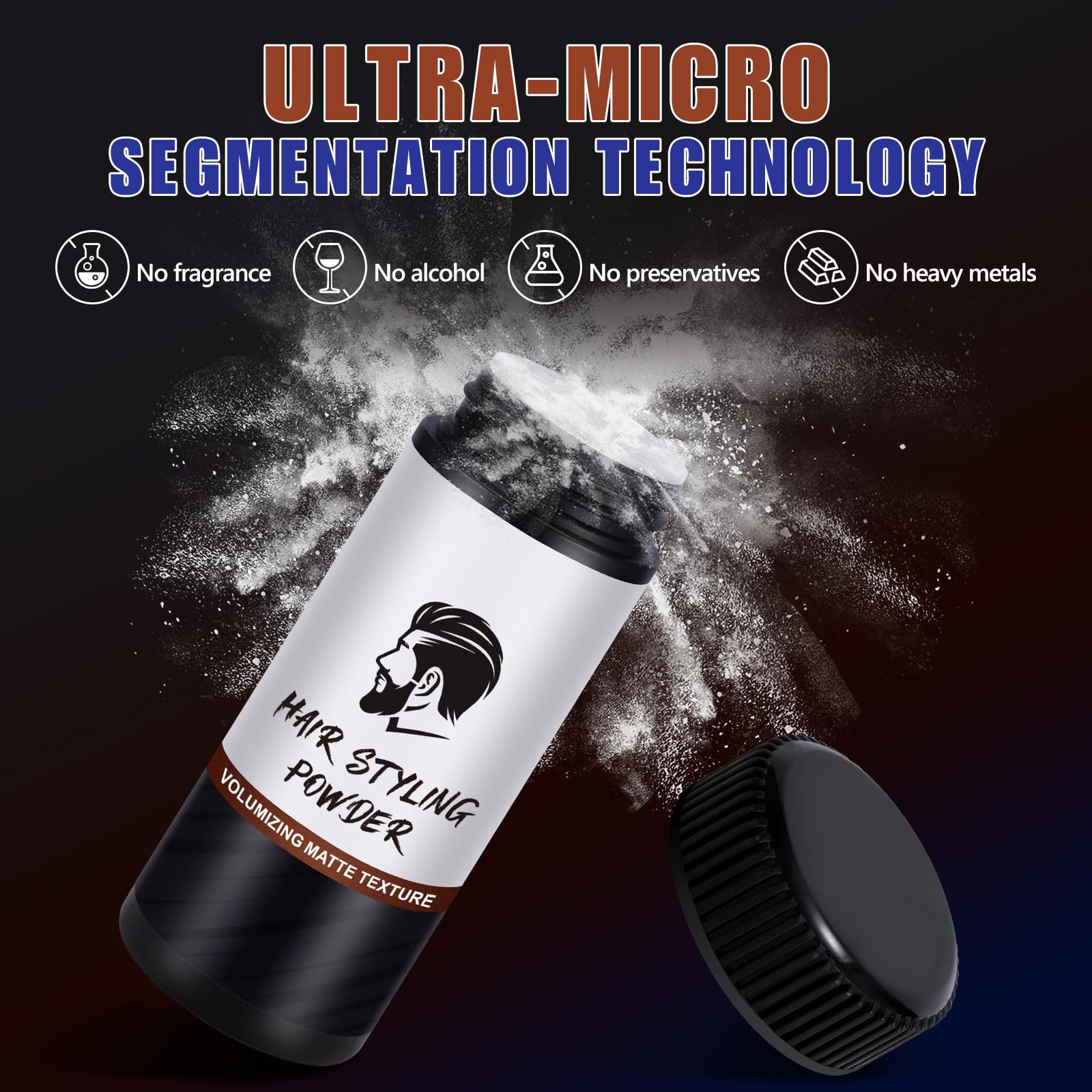 Hair Styling Powder for Men, 3 PCS Hair Texture Powder for Men, Natural Look Mens Styling Powder - Matte Texture Long-lasting Hold and Easy to Apply with No Oil or Greasy Residue, 10g