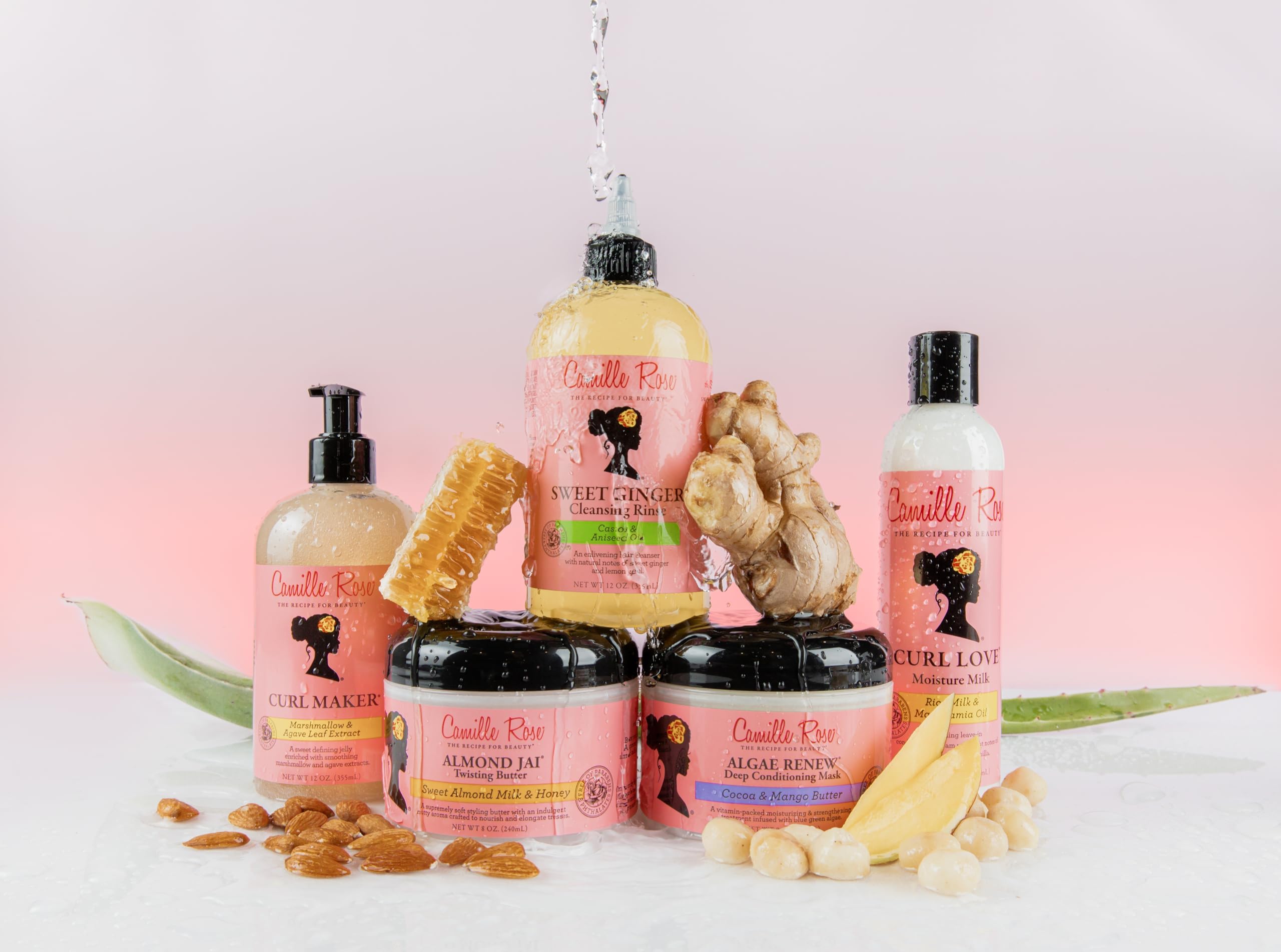 Camille Rose Moisture Milk Leave-In Hair Conditioner 240 ml and Curl Maker Jelly 355 ml Bundle