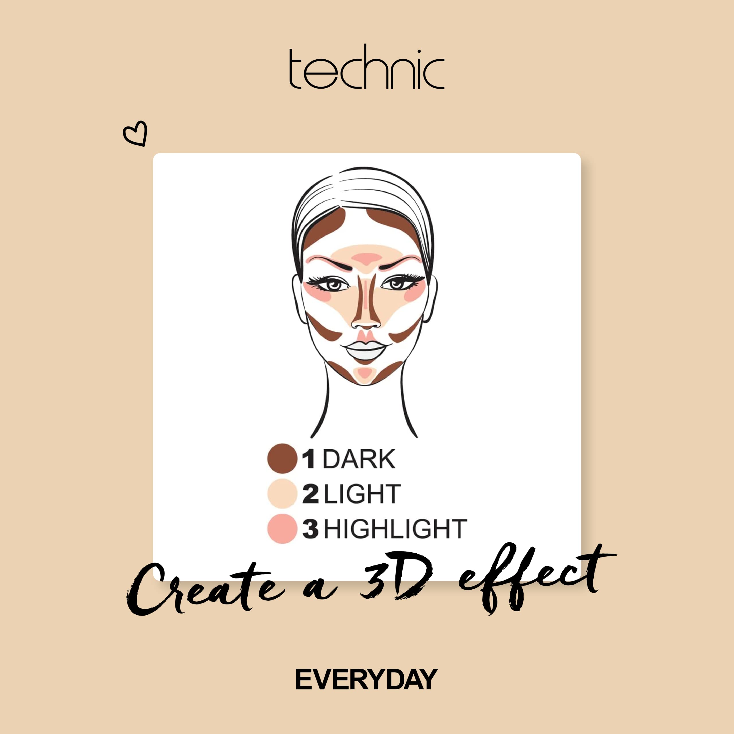 Technic Contour Stix Cream Contour Set - Pack Of 3 Contouring, Concealing and Highlighting Crayons - Ultra Creamy Formula To Shape, Define and Sculpt