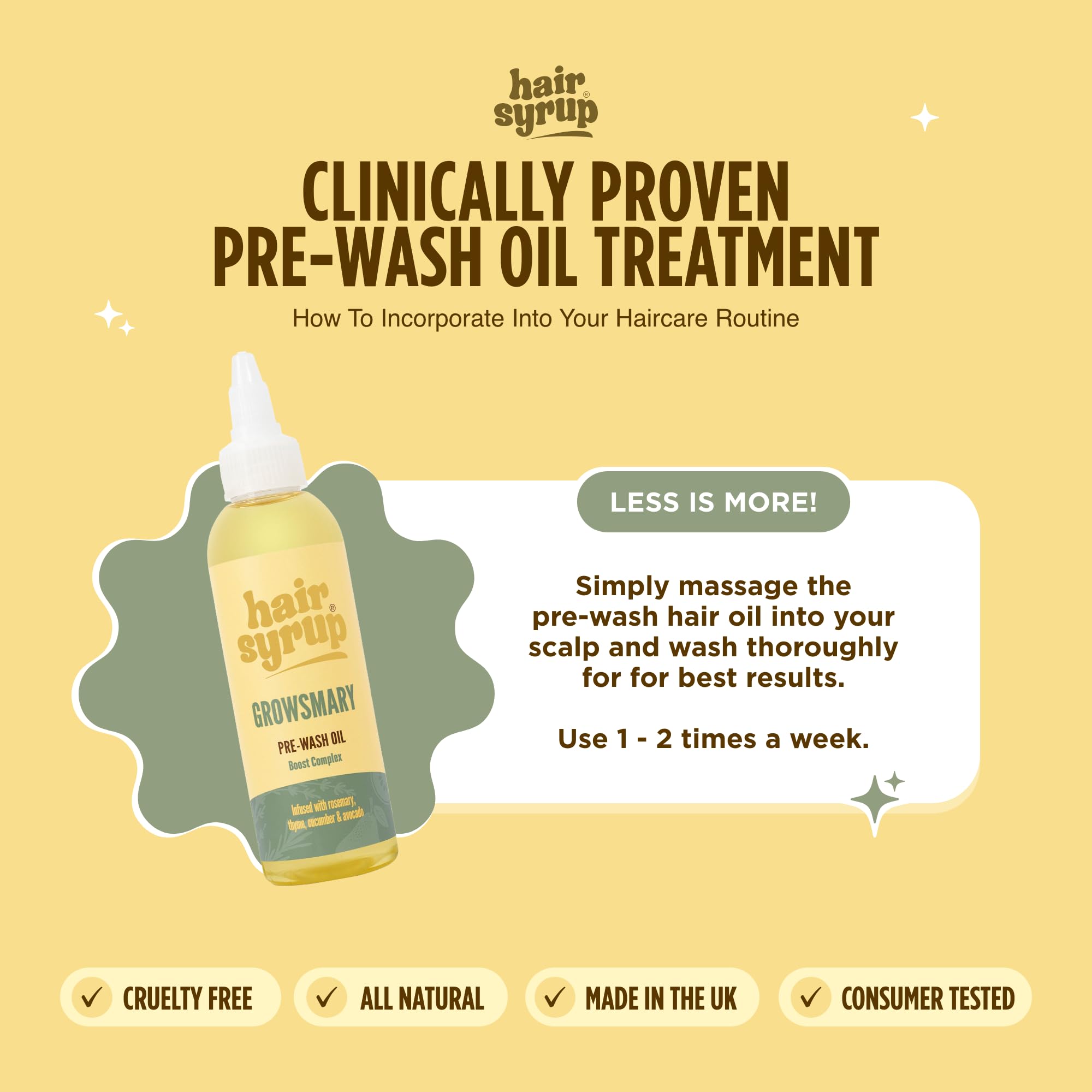 Hair Syrup | Rosemary Pre-Wash Hair Oil | Made with Rosemary, Thyme, Cucumber & Avocado | Nourish Your Scalp & Mind with Growsmary | Vegan | 100% Natural | 100ml