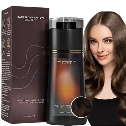 Polar Hair Dye Shampoo,Hair Dye Sham-poo,Instant Ha-ir Dy-es Shampoo,Ha-ir Colour Sham-poo Care,3 In 1 Instant Hairs D-ye Sham-poos,Easy Use Shampoos D-ye,Colour Shampoos Cover Grey Hairs,Dark Brown