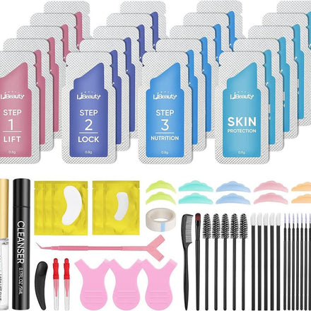 Libeauty Lash Lift and Brow Lamination 2 in 1 Kit, Eyelash Perm Sachet Disposable Professional Quality Quick Lash Lifting, Semi-Permanent Curling Perming - Updated Version