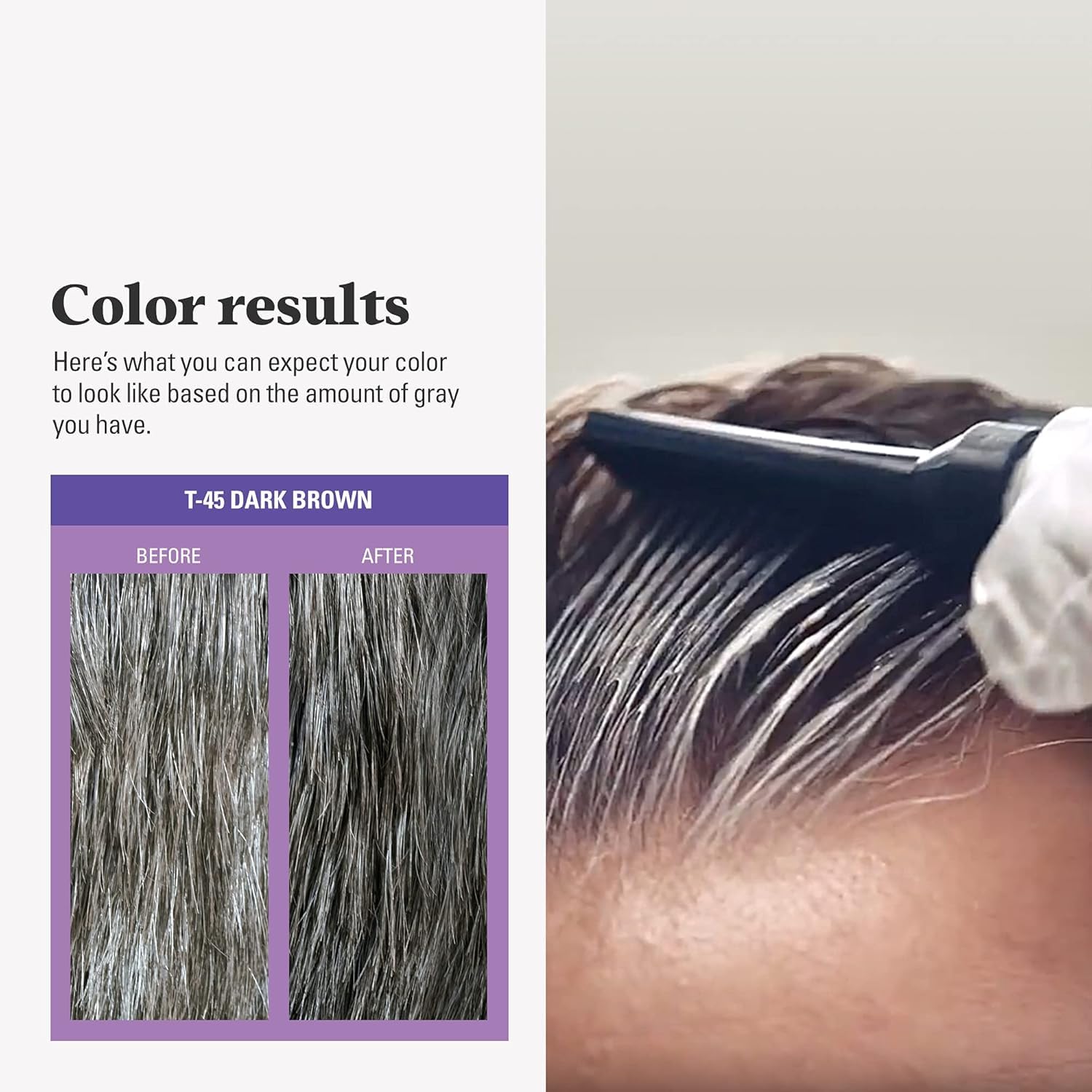 Just For Men Touch of Grey Dark Brown Hair Dye For a Natural Salt & Pepper Look, T45