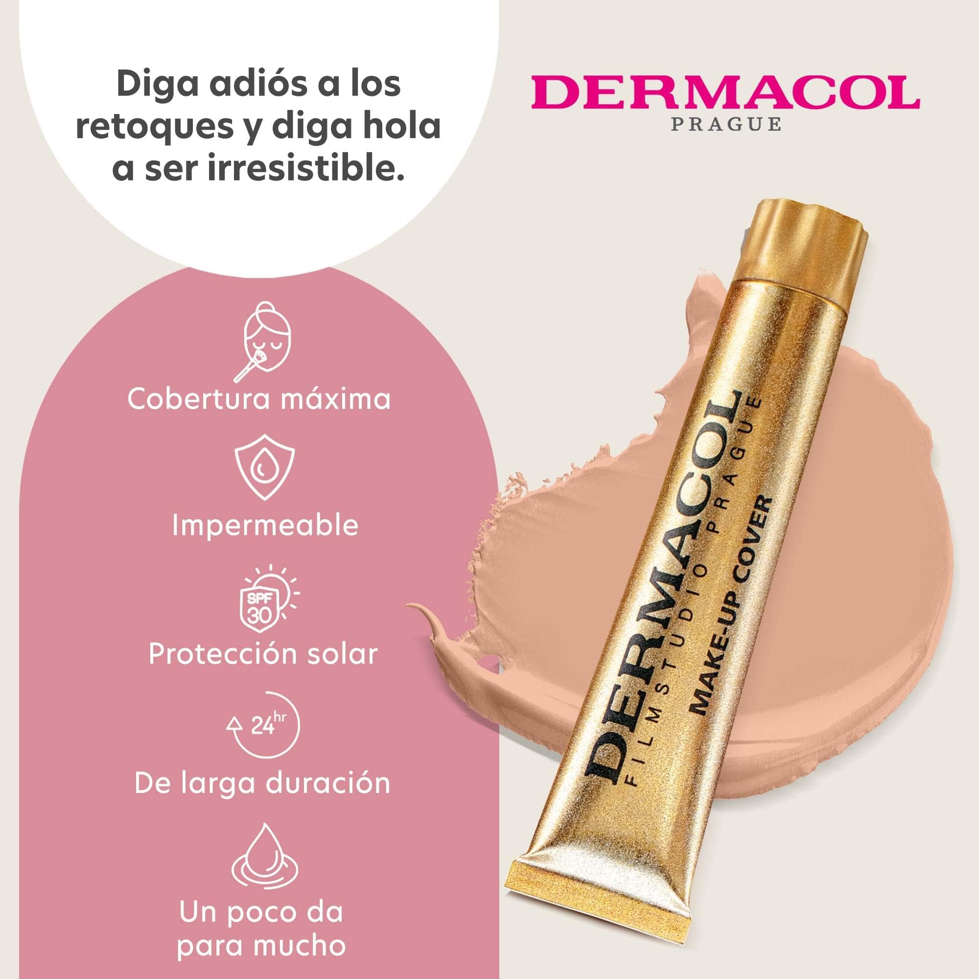 Dermacol - Full Coverage Foundation, Liquid Makeup Matte Foundation with SPF 30, Waterproof Foundation for Oily Skin, Acne, & Under Eye Bags, Long-Lasting Makeup Products, 30g, Shade 211
