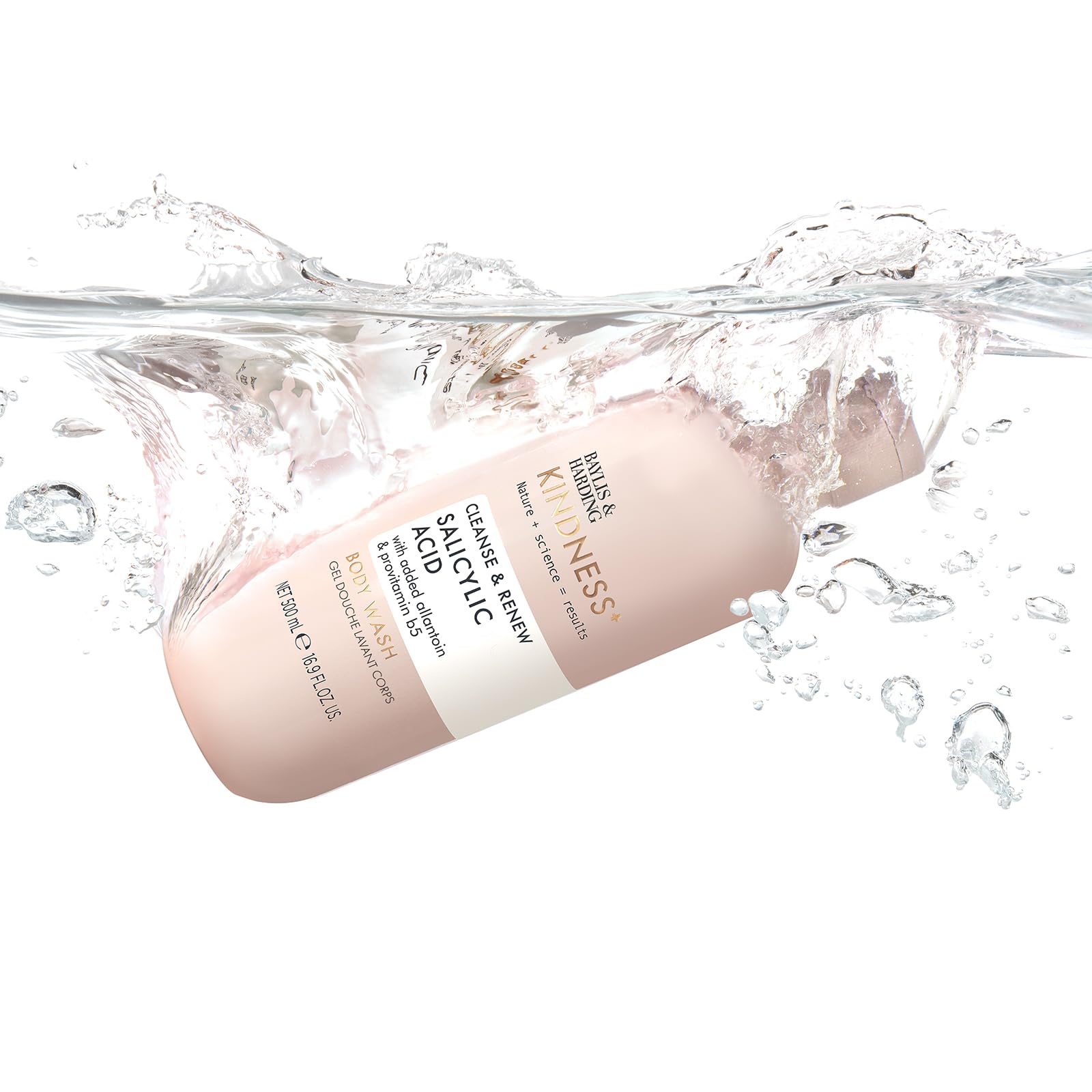 Baylis & Harding Kindness+ Salicylic Acid Cleanse & Renew 500ml Body Wash (Pack of 3) - Vegan Friendly