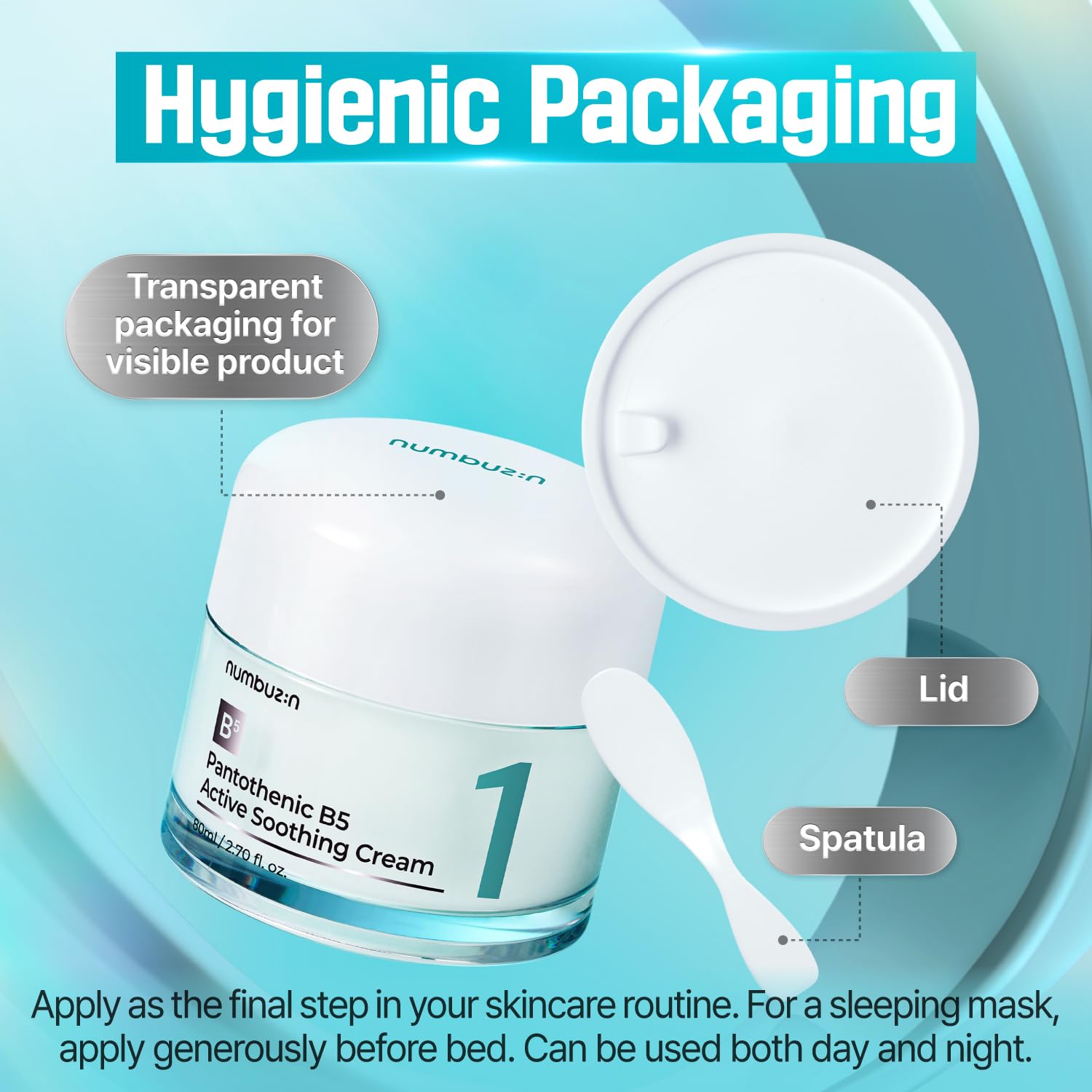 numbuzin No.1 Pantothenic B5 Active Soothing Cream | Remove sebum and skin troubles, Pantothenic acid, Korean Skincare Gift for Women | 2.70 fl oz