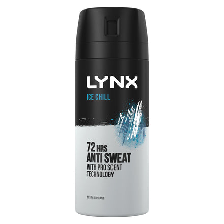 Lynx Ice Chill, Strong Antiperspirant Deodorant For Men, Clean And Fresh Fragrance, Long Lasting Anti Sweat And Body Odour Protection Spray Bulk Pack (6 x 150ml)