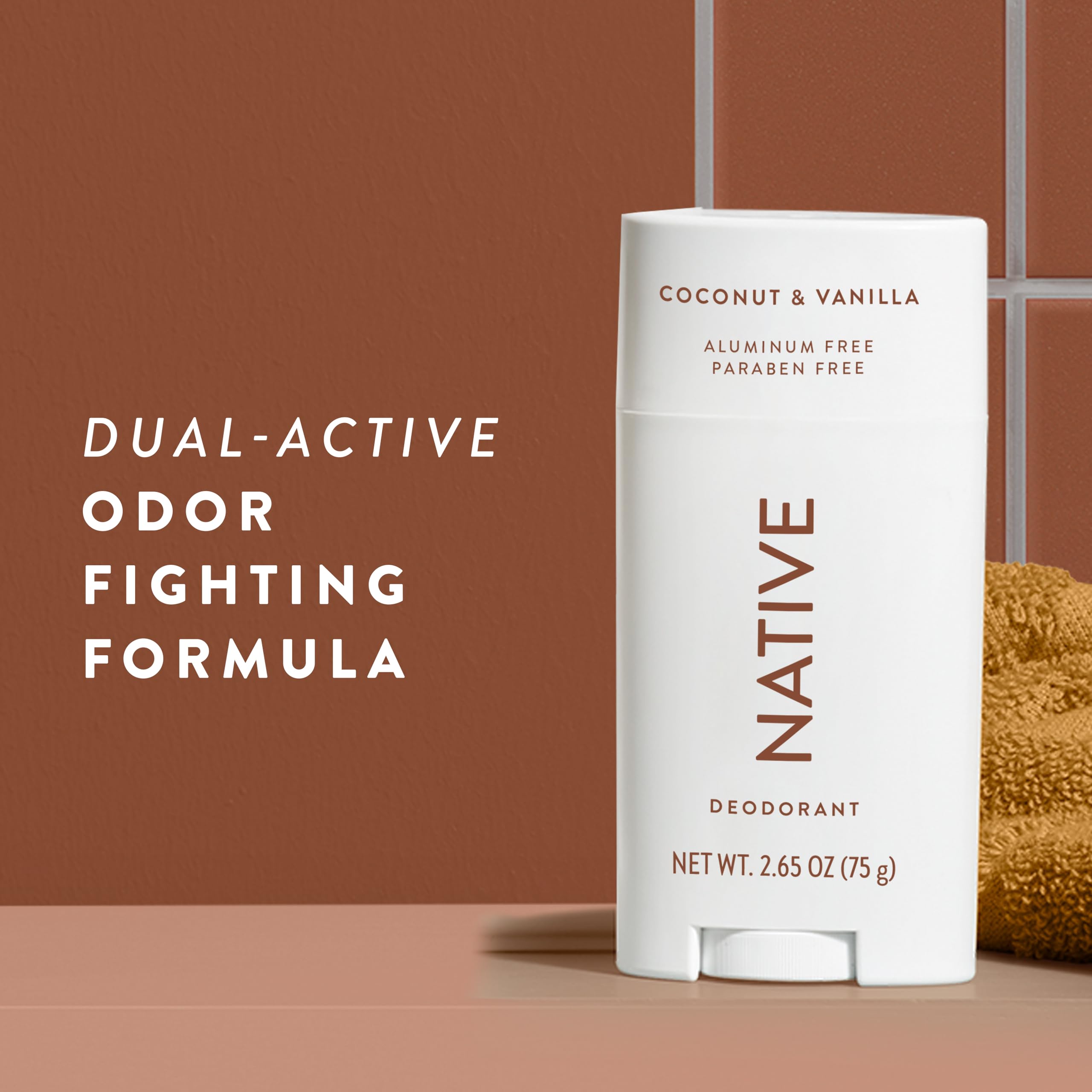 Native Deodorant Womens & Men – Alcohol & Aluminium Free - Coconut & Vanilla Scent - Naturally Derived with Shea Butter, Coconut Oil & Baking Soda - 72 Hour Odor Control (75ml)