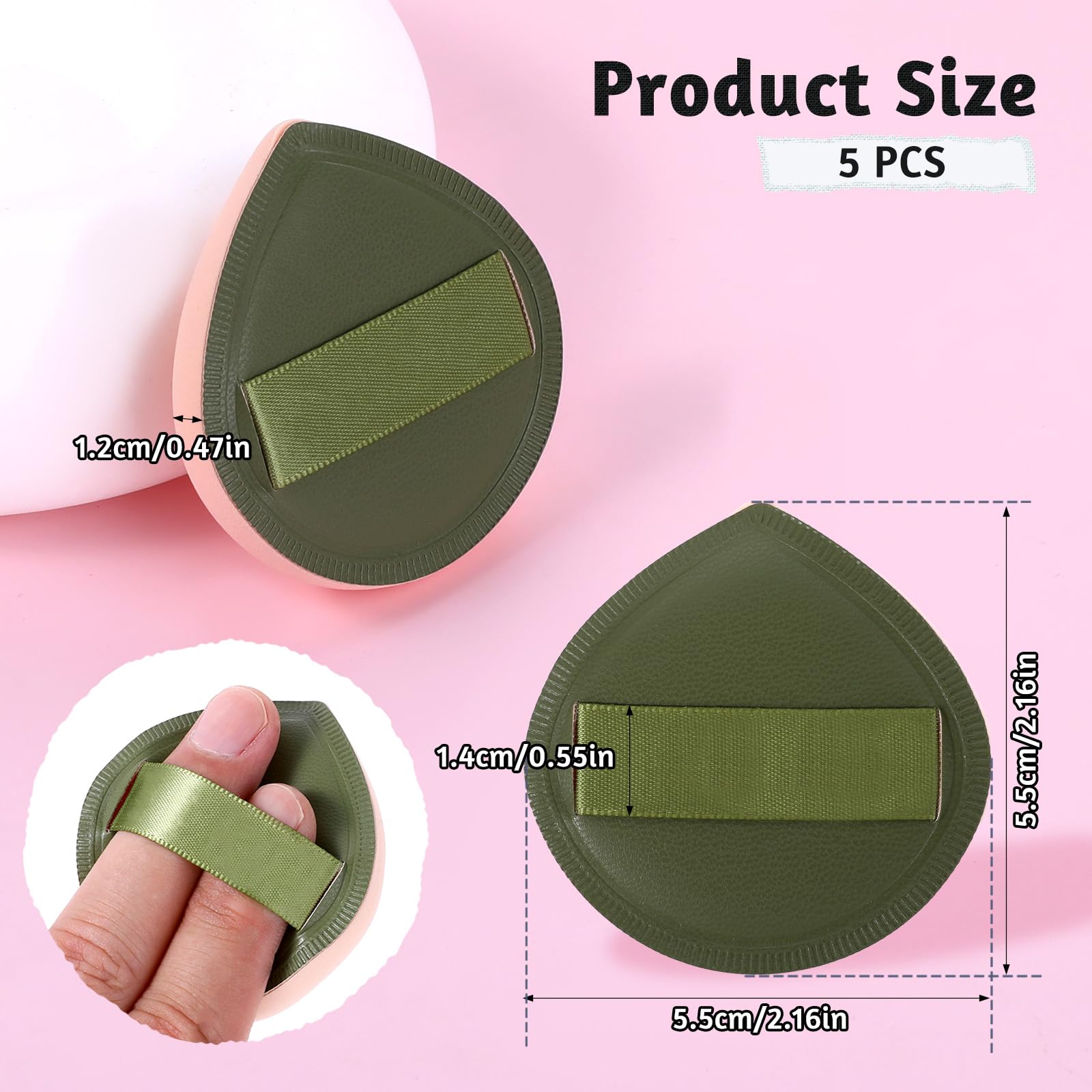 ZEYIYER 5 PCS Foundation Sponge, Powder Puff, Korean Makeup Sponge, Cushion Puff for Foundation and Powder, Fluffy Teardrop Latex Foundation Applicator for Liquid Cream Powder