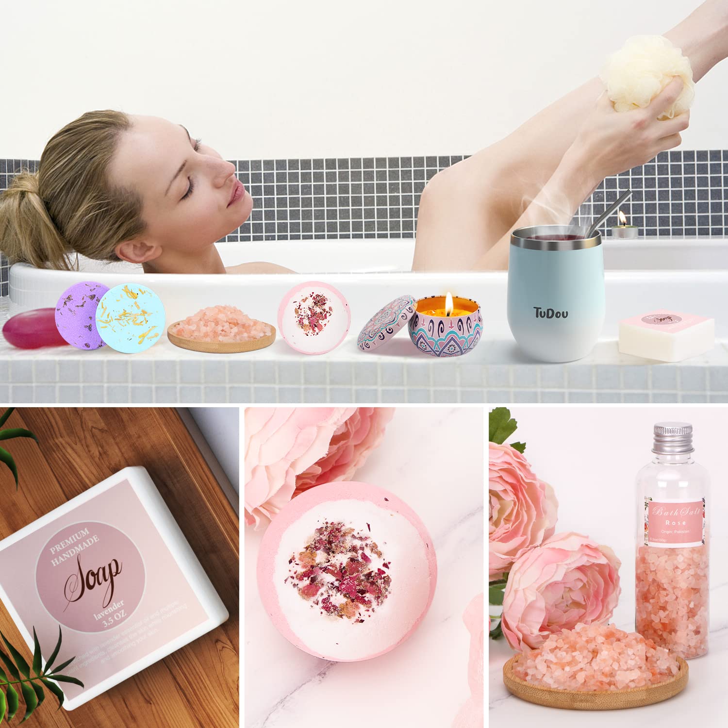 Birthday Pamper Gifts for Women, Unique Self Care Package Relaxation Spa Bath Set for Her, Wellbeing Get Well Soon Gifts for Women, Ladies Pamper Hampers Birthday Gifts for Mum, Sister, Friends, Wife