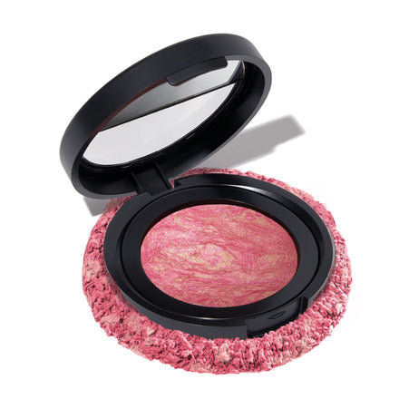 LAURA GELLER Baked Blush-n-Brighten Marbleized Blush Powder (Sunlit Rose) Creamy, Lightweight Blusher with Satin Finish