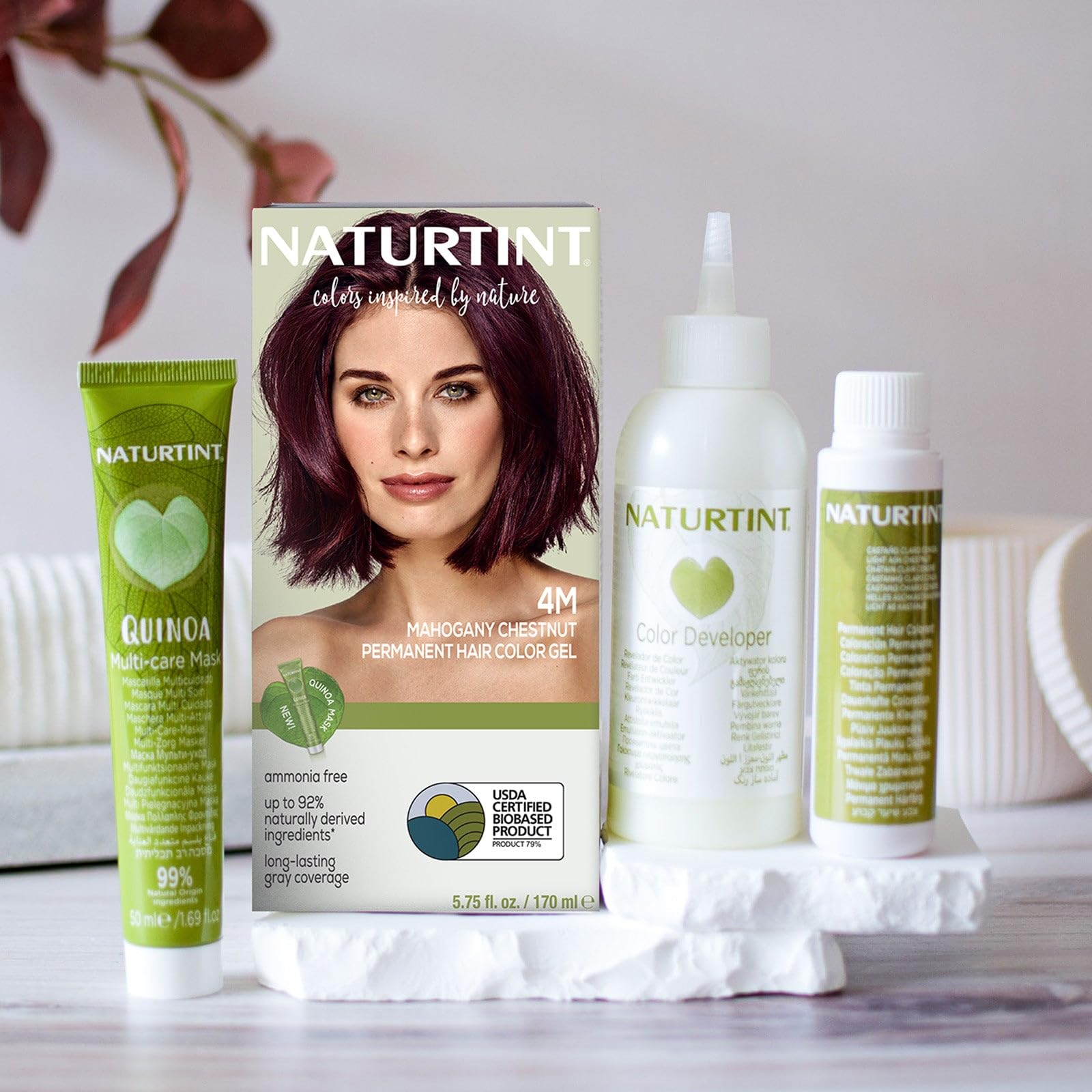 Naturtint 4M Mahogany Chestnut Permanent Hair Color (Pack of 1), Ammonia Free, Vegan, Cruelty Free, up to 100% Gray Coverage, Long Lasting Results (Packaging may vary)